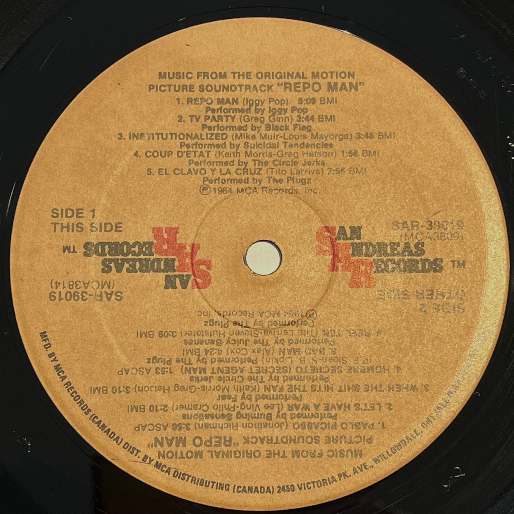 [Kollectible Vinyl] V/A: Repo Man (Music From The Original Motion Picture Soundtrack) (1985 Issue, NM) [SAN ANDREAS]