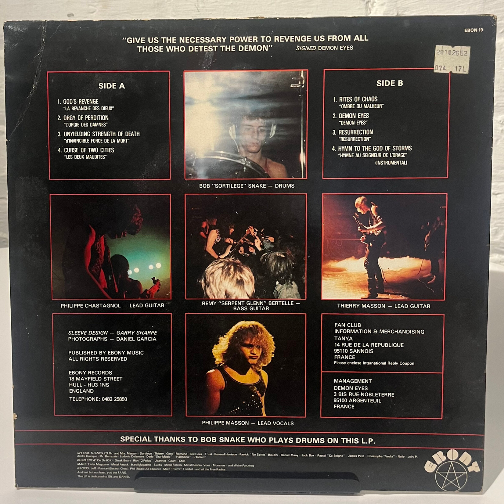 [Kollectible Vinyl] Demon Eyes: Rites Of Chaos (1984, UK, VG+) [EBONY]