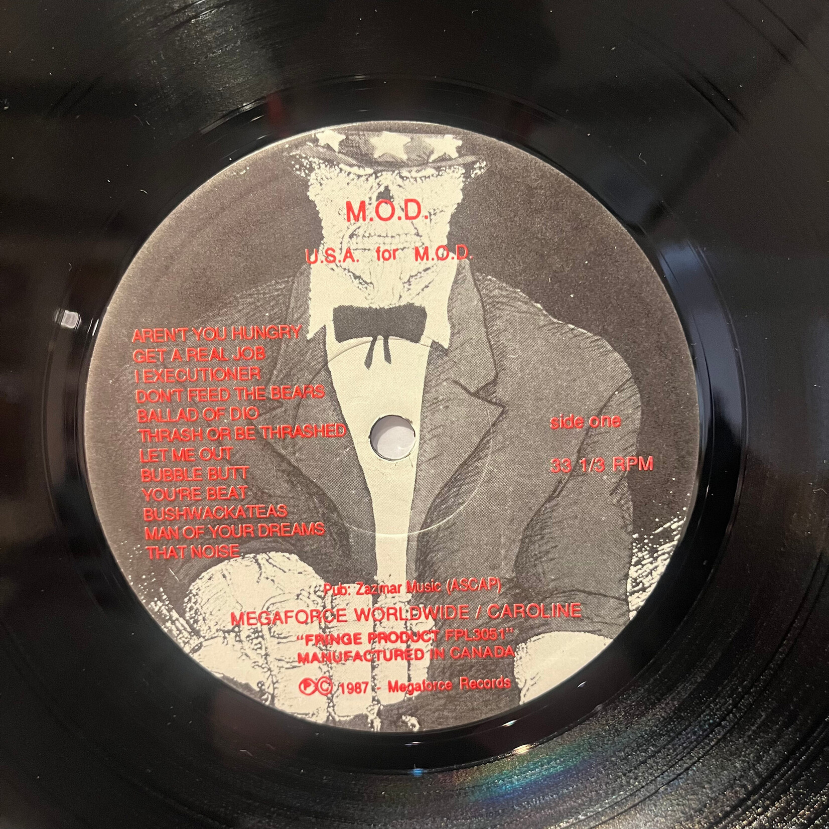 [Kollectible Vinyl] Method Of Destruction: U.S.A. For M.O.D. (1987, Canada, w/Inner, Metal, VG+) [CAROLINE]