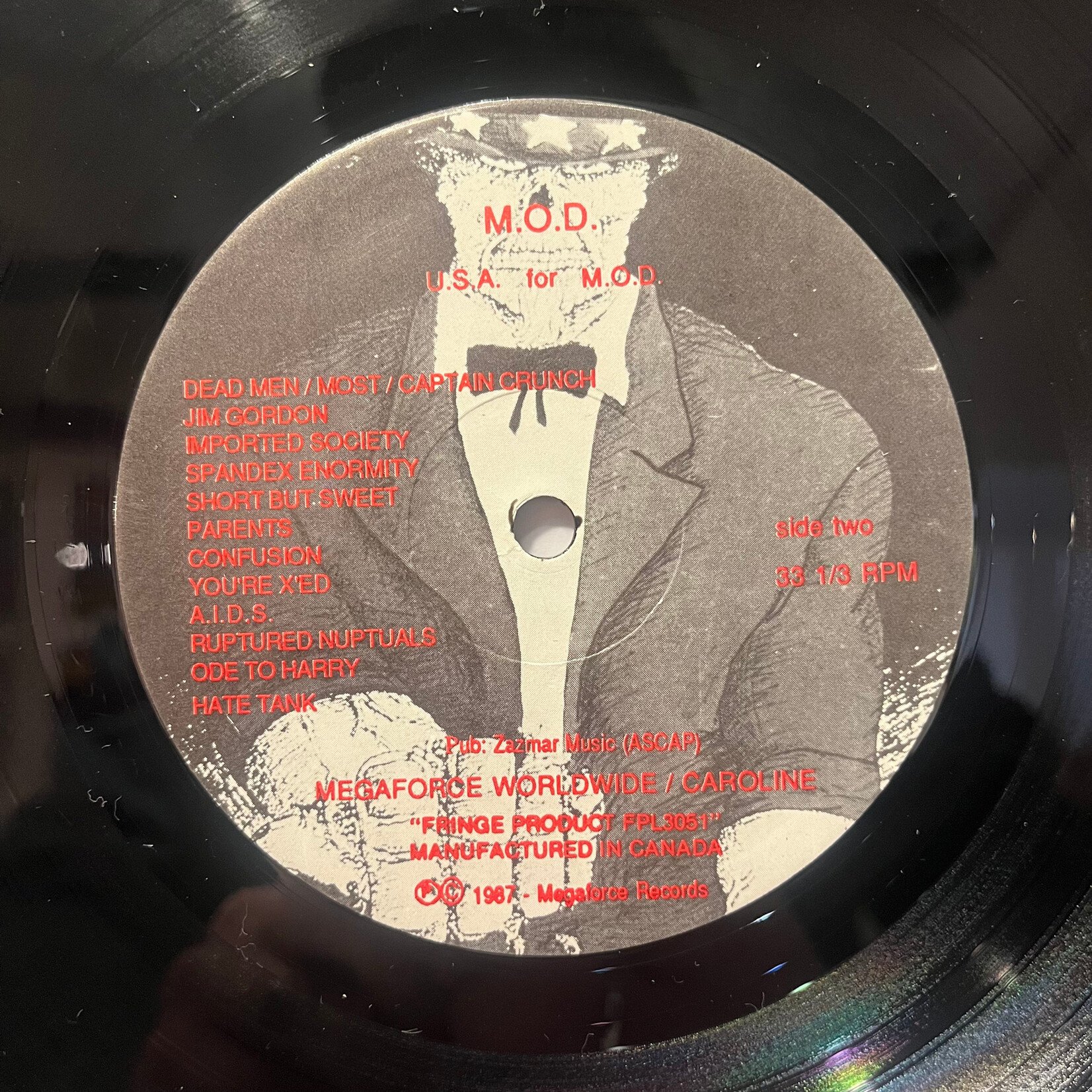 [Kollectible Vinyl] Method Of Destruction: U.S.A. For M.O.D. (1987, Canada, w/Inner, Metal, VG+) [CAROLINE]