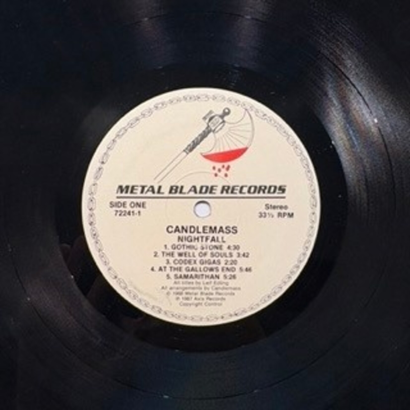 [Kollectible Vinyl] Candlemass: Nightfall (1988, USA, DOOM METAL, W/INSERT + HYPE STICKER, VG+) [METAL BLADE]