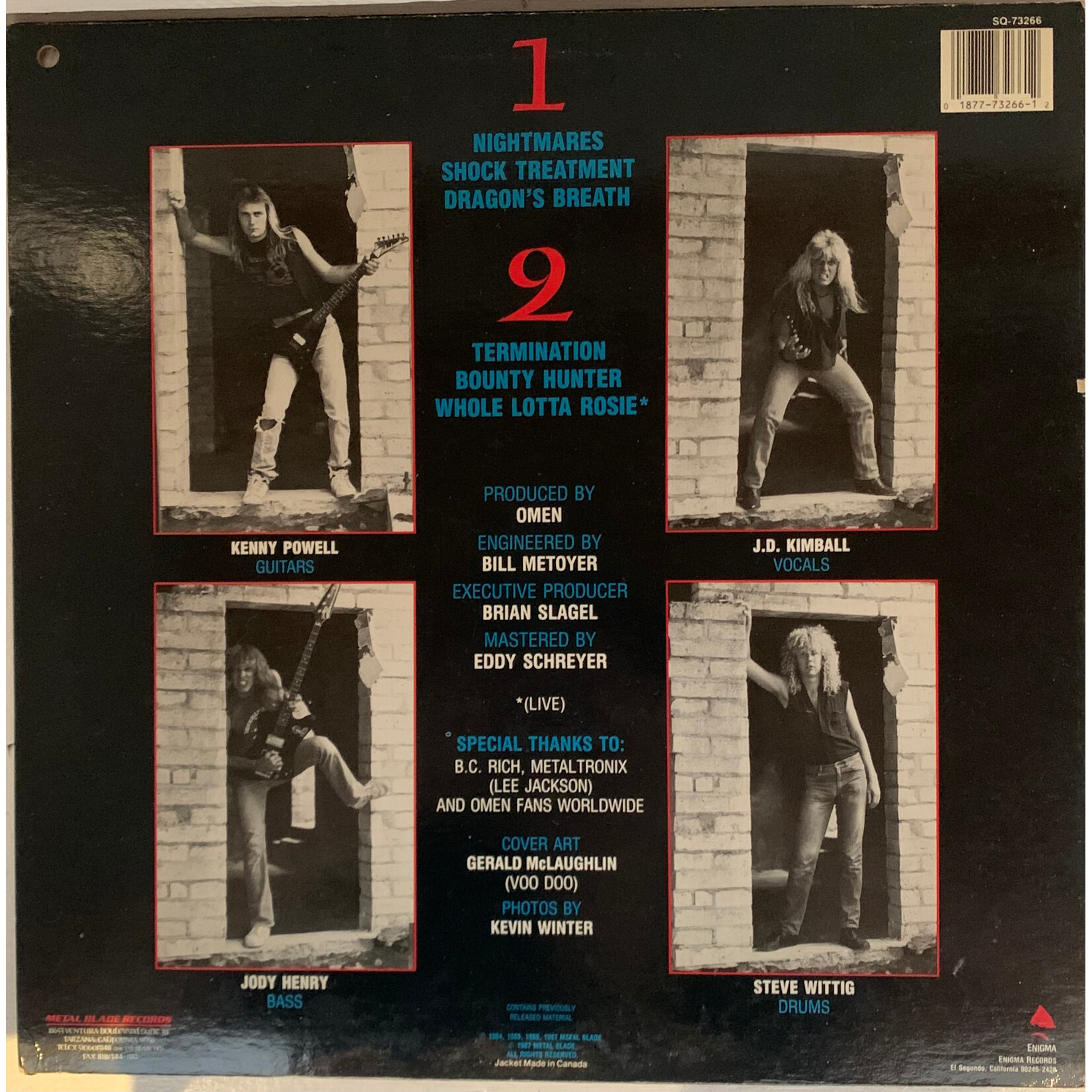 [Kollectible Vinyl] Omen (3) – Nightmares (1987, USA, VG+) [METAL BLADE]