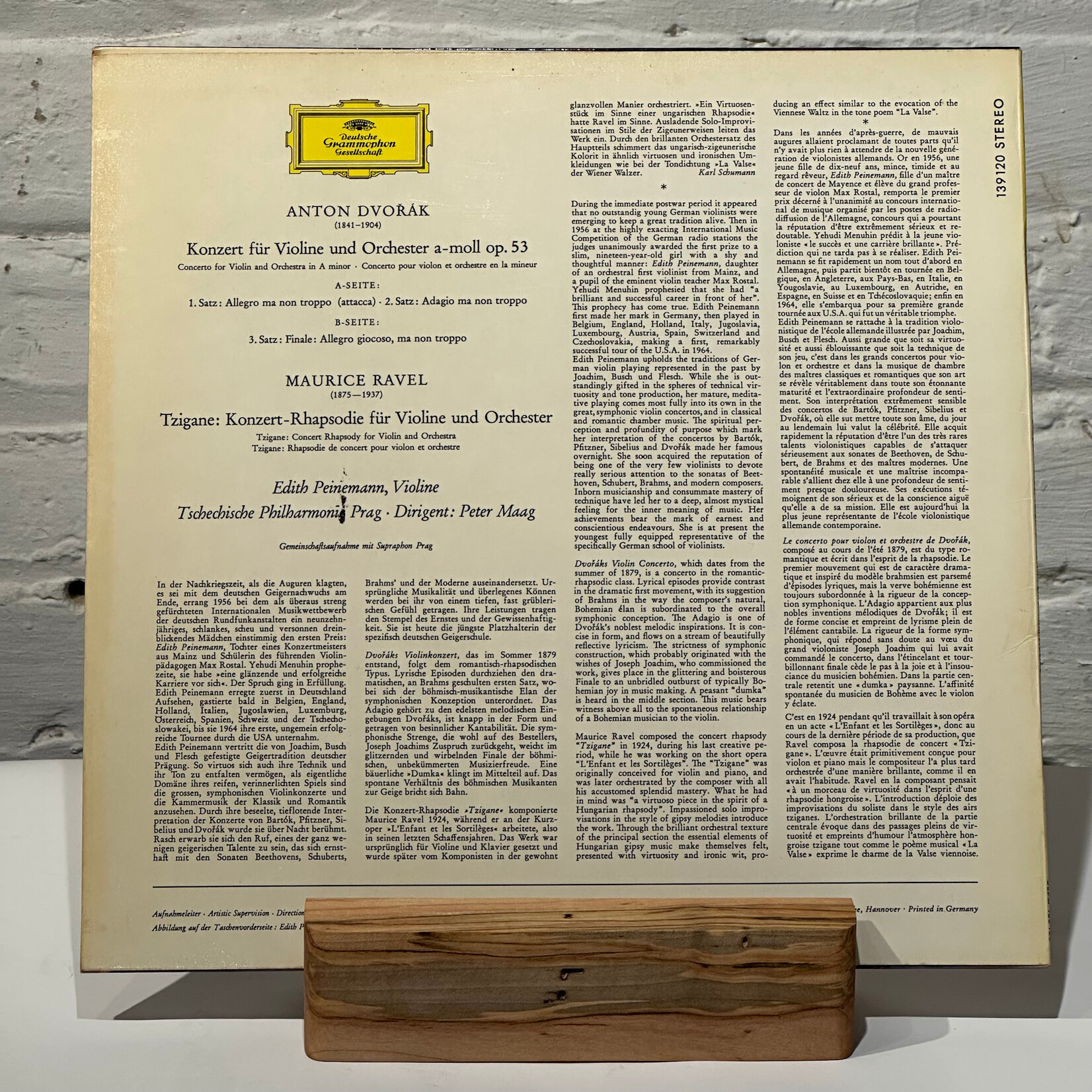 [Kollectible Vinyl] Dvorak/Ravel: Konzert Für Violine Und Orchester A-moll Op. 53 (Violin Concerto In A Minor) / Tzigane (1966, GERMANY, No Date Sleeve, Stereo, VG+)