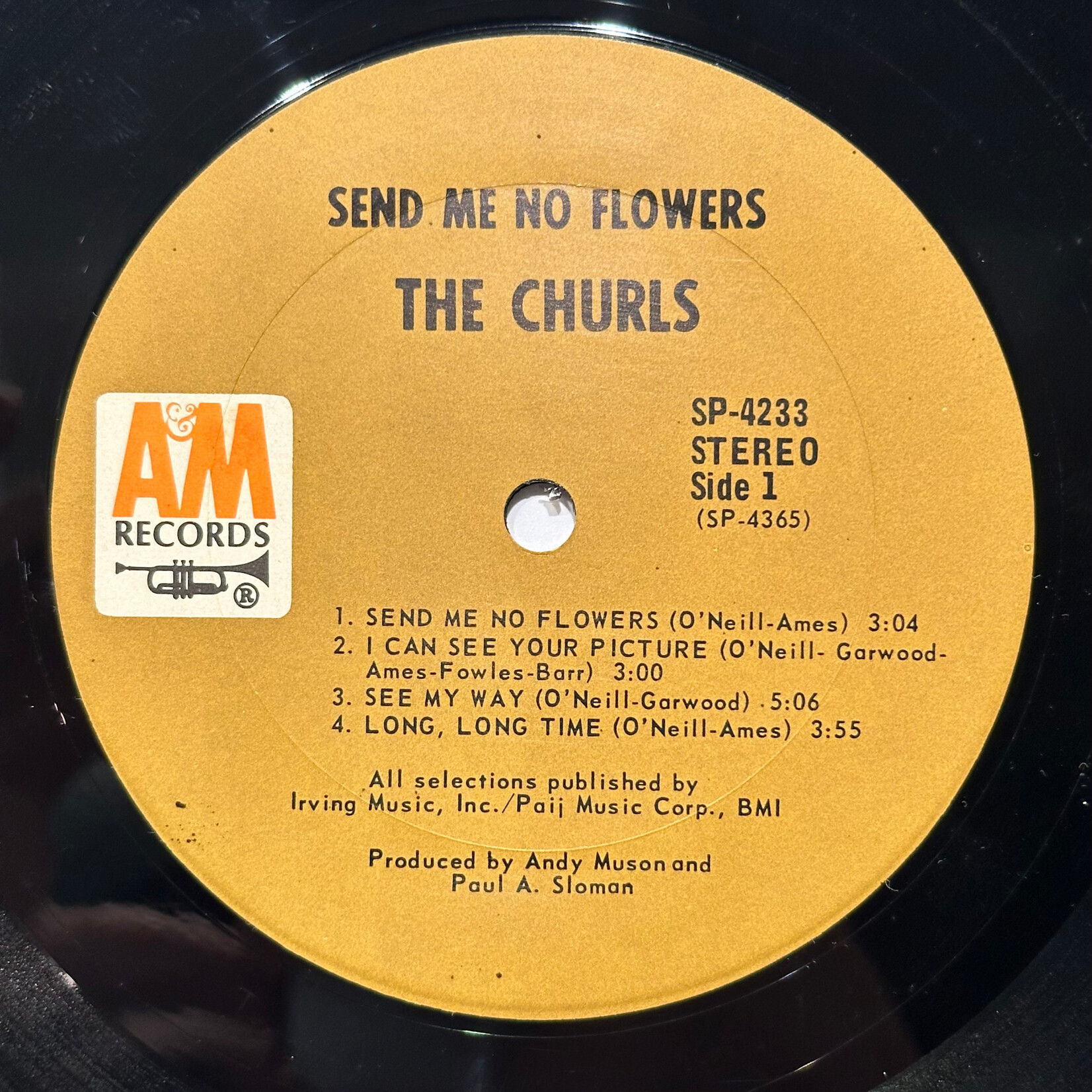 [Kollectible Vinyl] The Churls: Send Me No Flowers (1970, USA, Disc VG+) [AM]