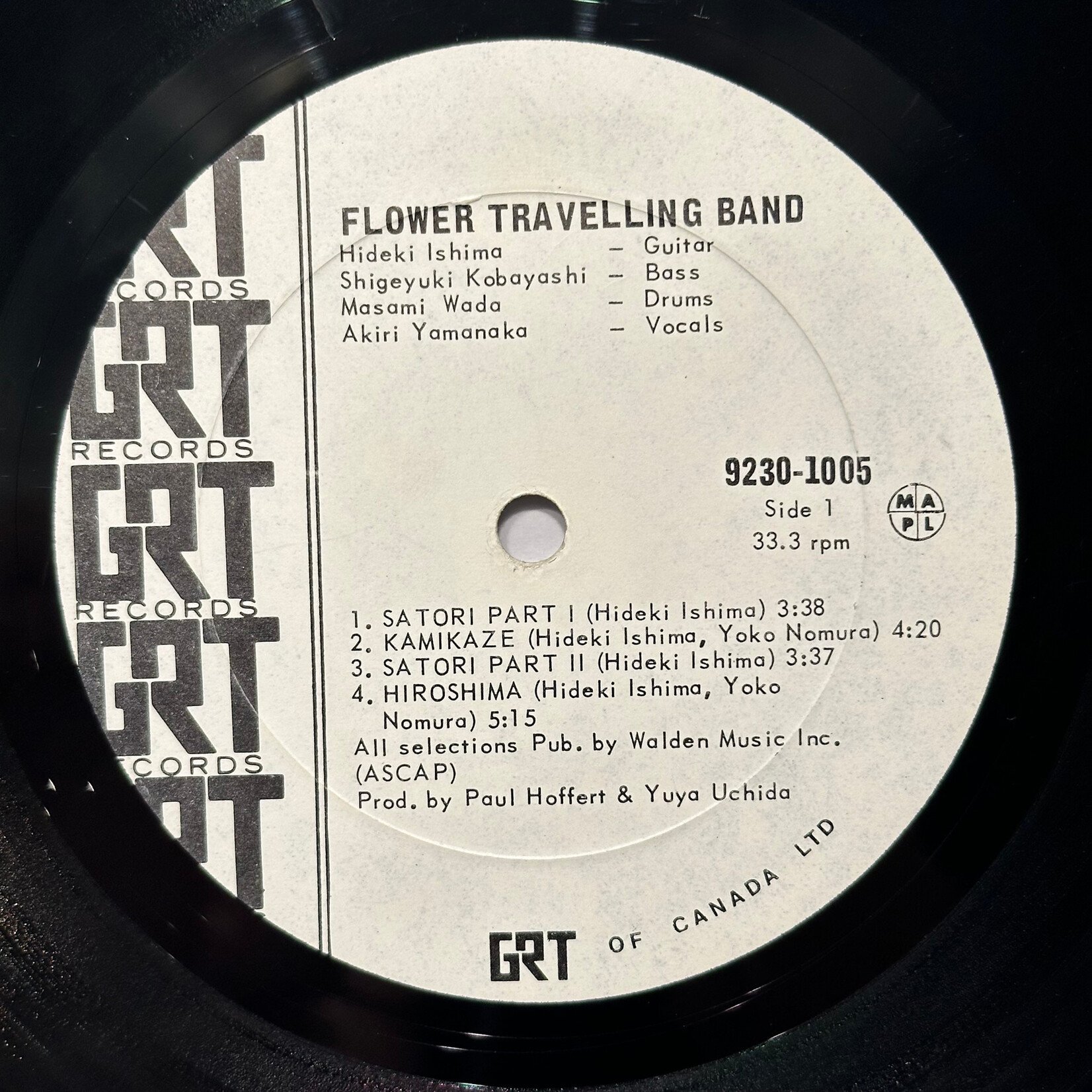 [Kollectible Vinyl] Flower Travelling Band: Self-Titled (Satori) (1971, CANADA, VG) [GRT]