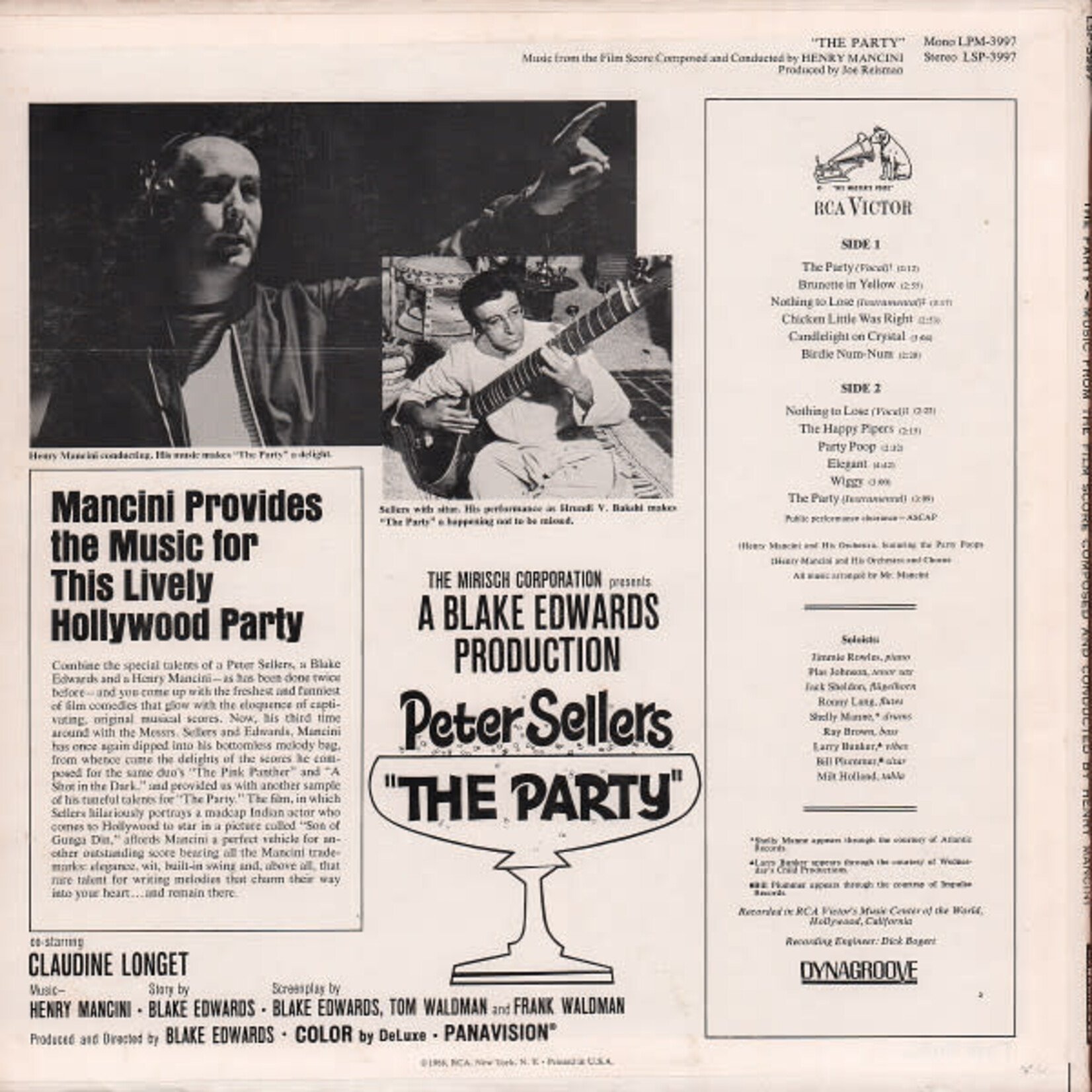 [Kollectible Vinyl] Mancini, Henry: The Party (Music From The Film Score) (1968, US, NM) [RCA]