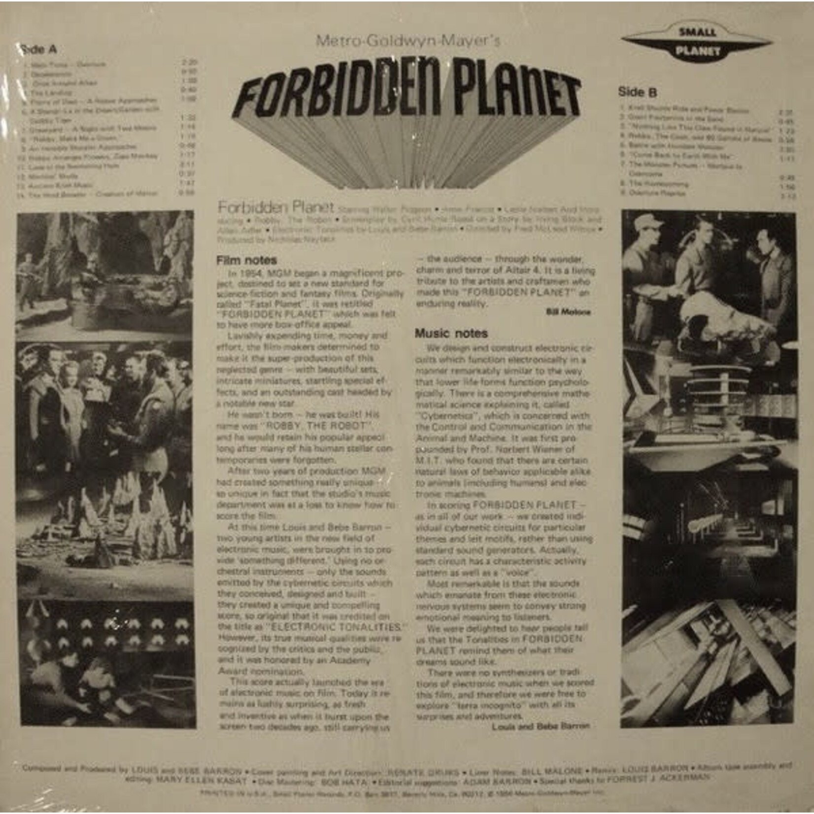 [Kollectible Vinyl] Barron, Louis And Bebe: Forbidden Planet (1978, US, VG+) [SMALL PLANET]