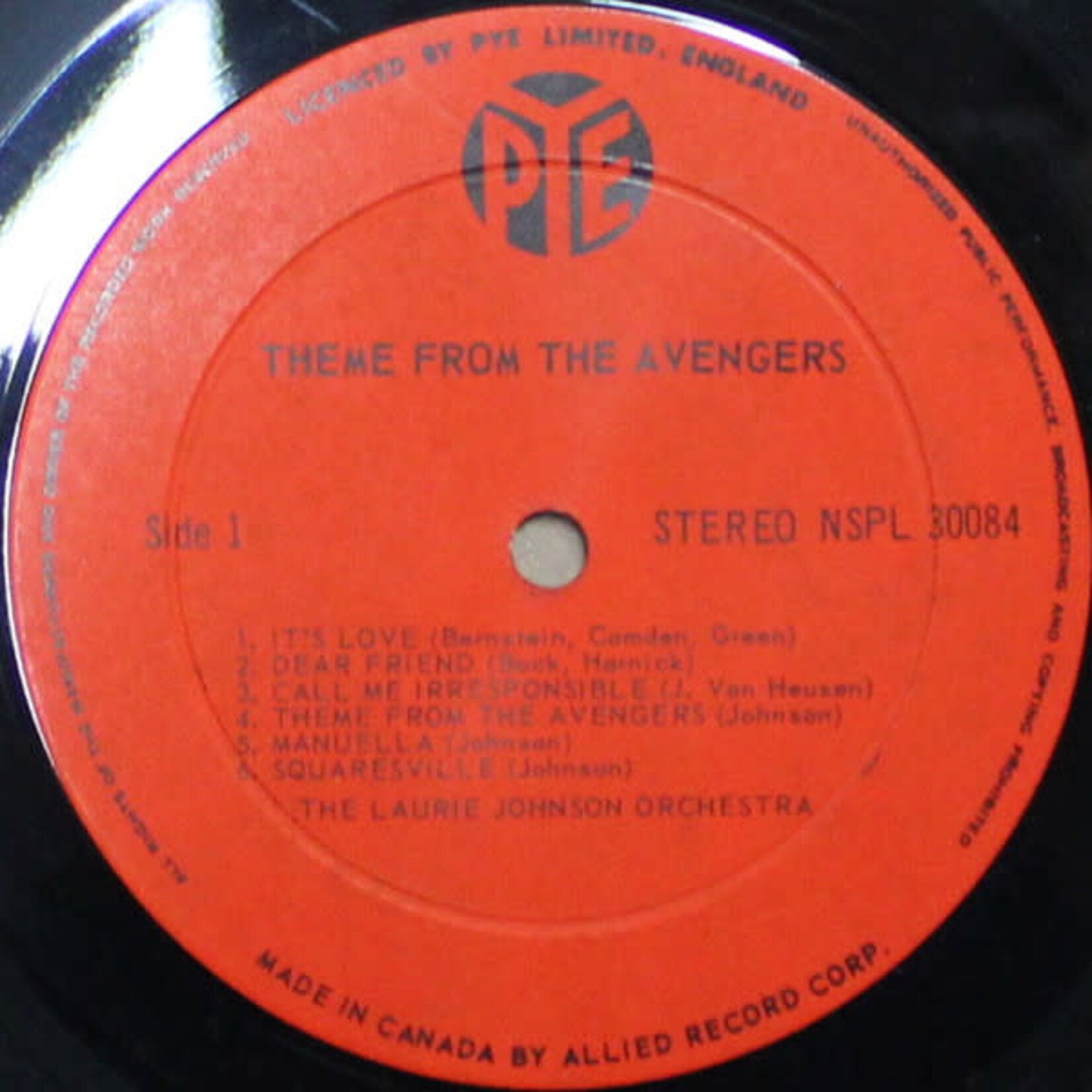 [Kollectible Vinyl] Laurie Johnson Orchestra: Theme From The Avengers (1966, Canada, VG+) [PYE]