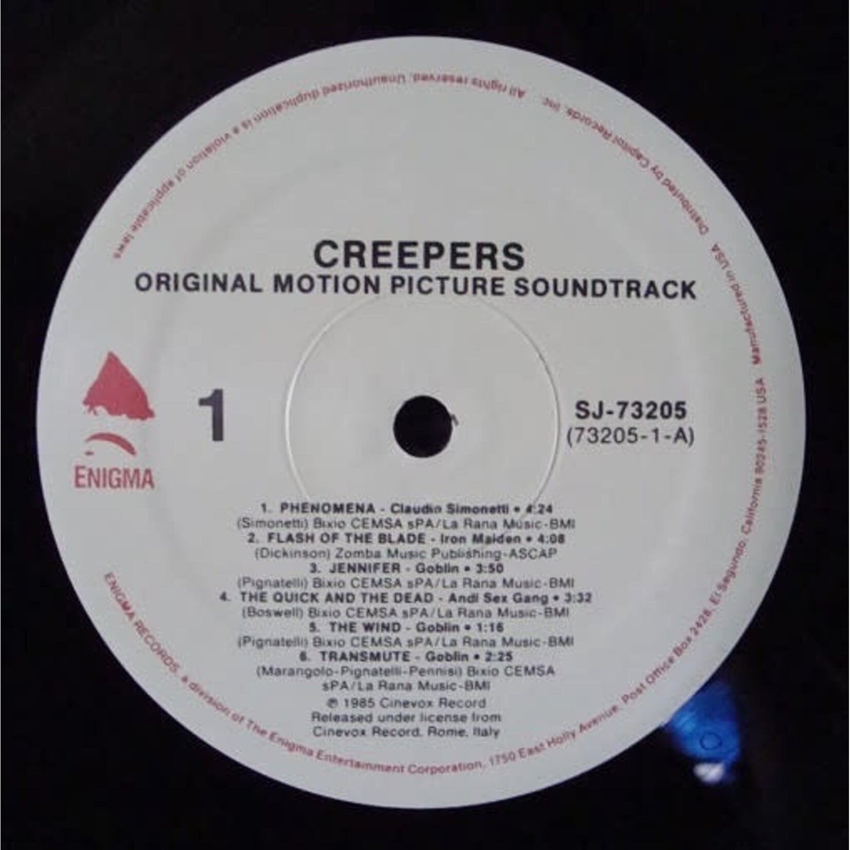 [Kollectible Vinyl] V/A: Creepers (Original Motion Picture Soundtrack) (1985, US, Sealed) [ENIGMA]