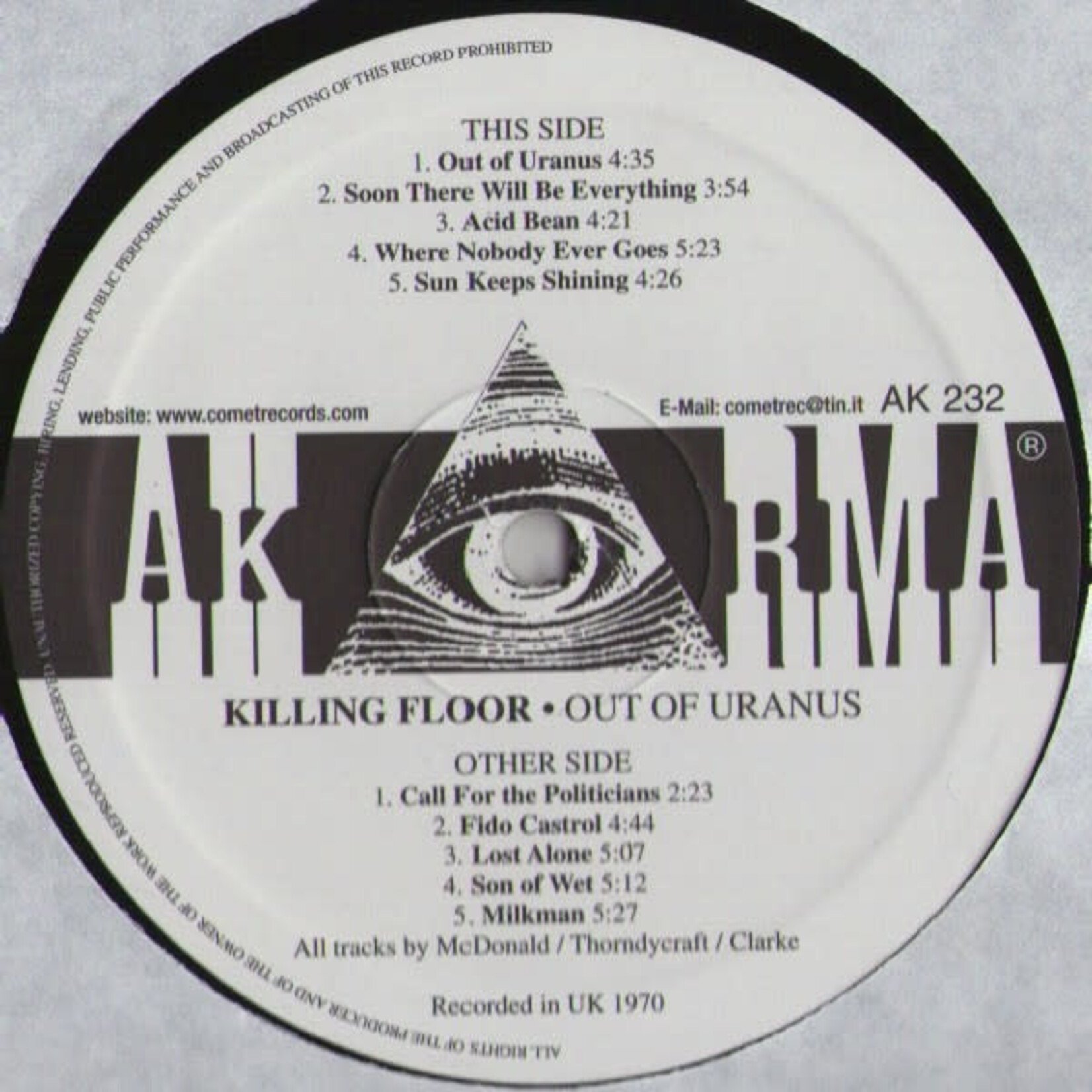[Kollectible Vinyl] Killing Floor: Out Of Uranus (1970, Reissue, NM) [AKARMA]