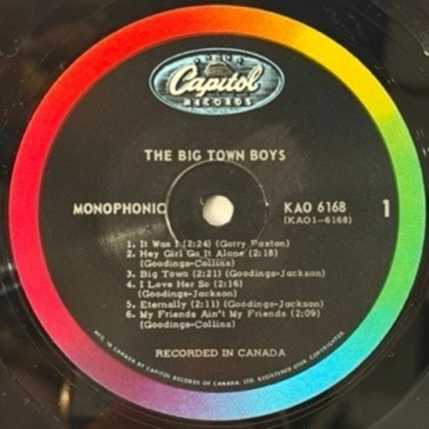 [Kollectible Vinyl] Big Town Boys: The Big Town Boys (1966, Canada, Canadian Beat, Disc Ex) [CAPITOL]