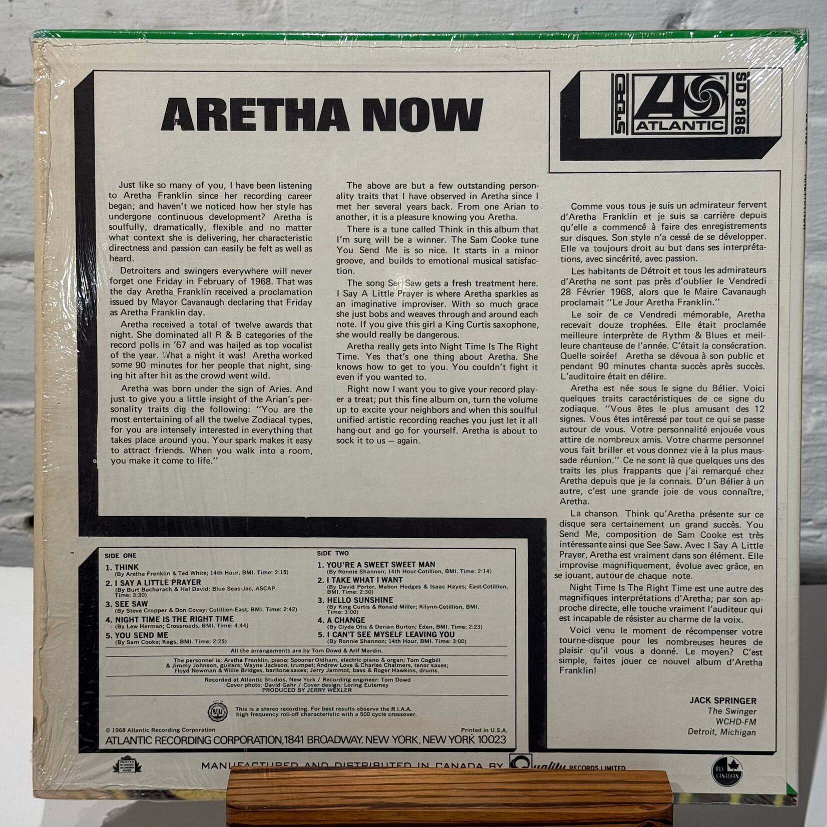 [Kollectible Vinyl] Franklin, Aretha: Aretha Now (Canada, 1968, Stereo, In Shrink, Ex) [ATLANTIC]