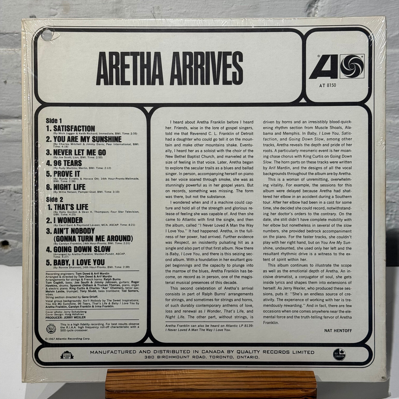 [Kollectible Vinyl] Franklin, Aretha: Aretha Arrives (1967, Canada, Mono, In Shrink, Ex) [ATLANTIC]