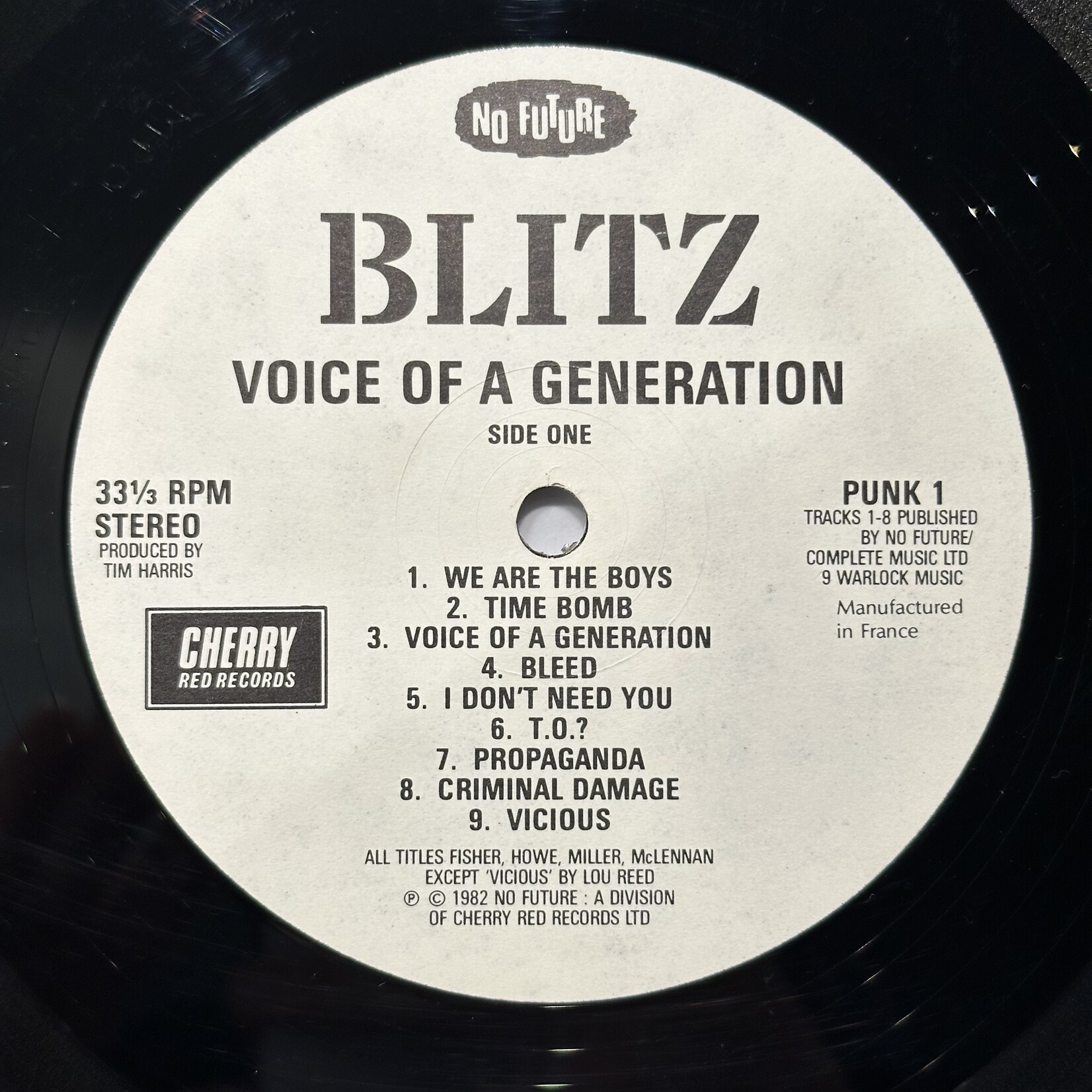 [Kollectible Vinyl] Blitz: Voice Of A Generation (1982, UK, Punk, Disc VG+) [NO FUTURE]