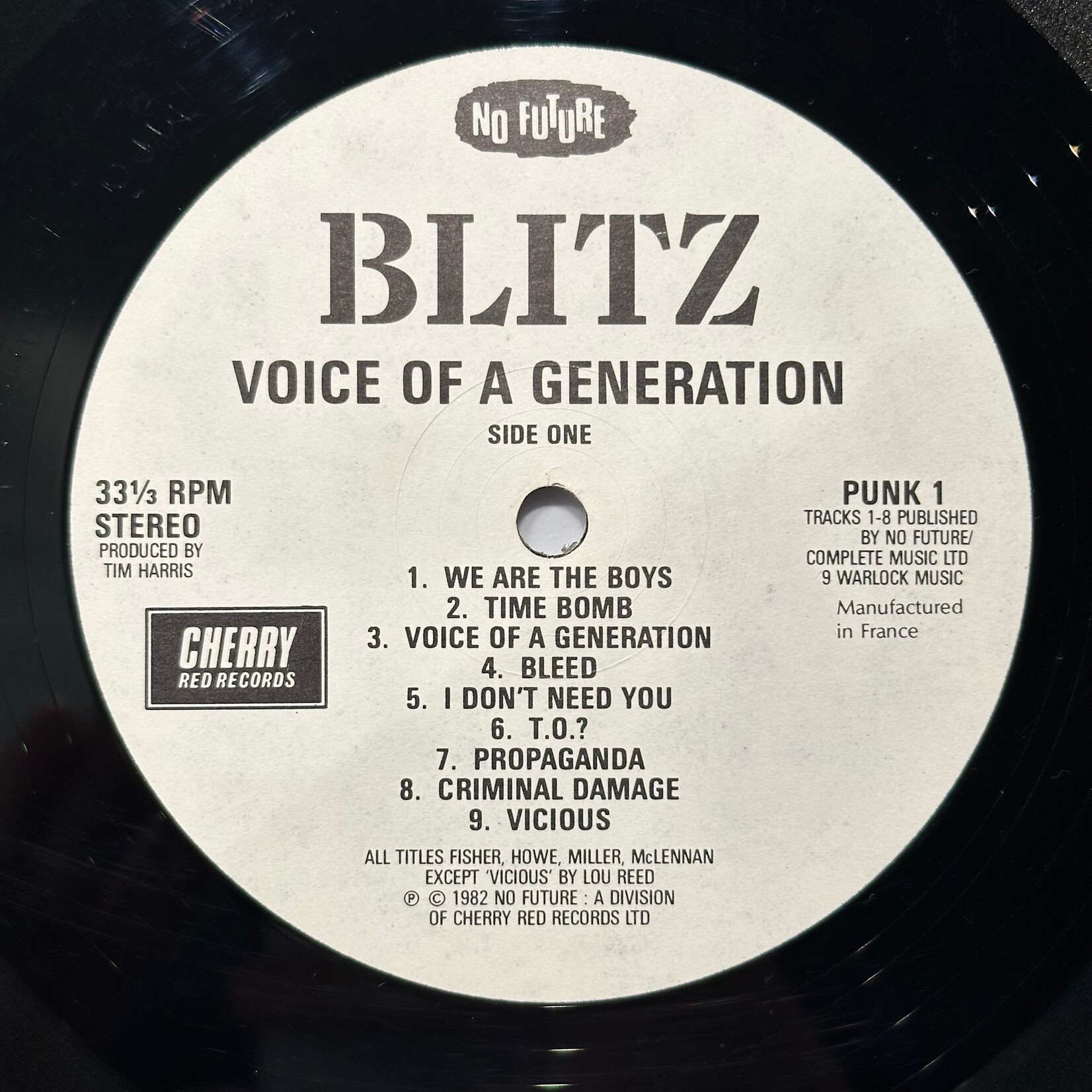 [Kollectible Vinyl] Blitz: Voice Of A Generation (1982, UK, Punk, Disc VG+) [NO FUTURE]