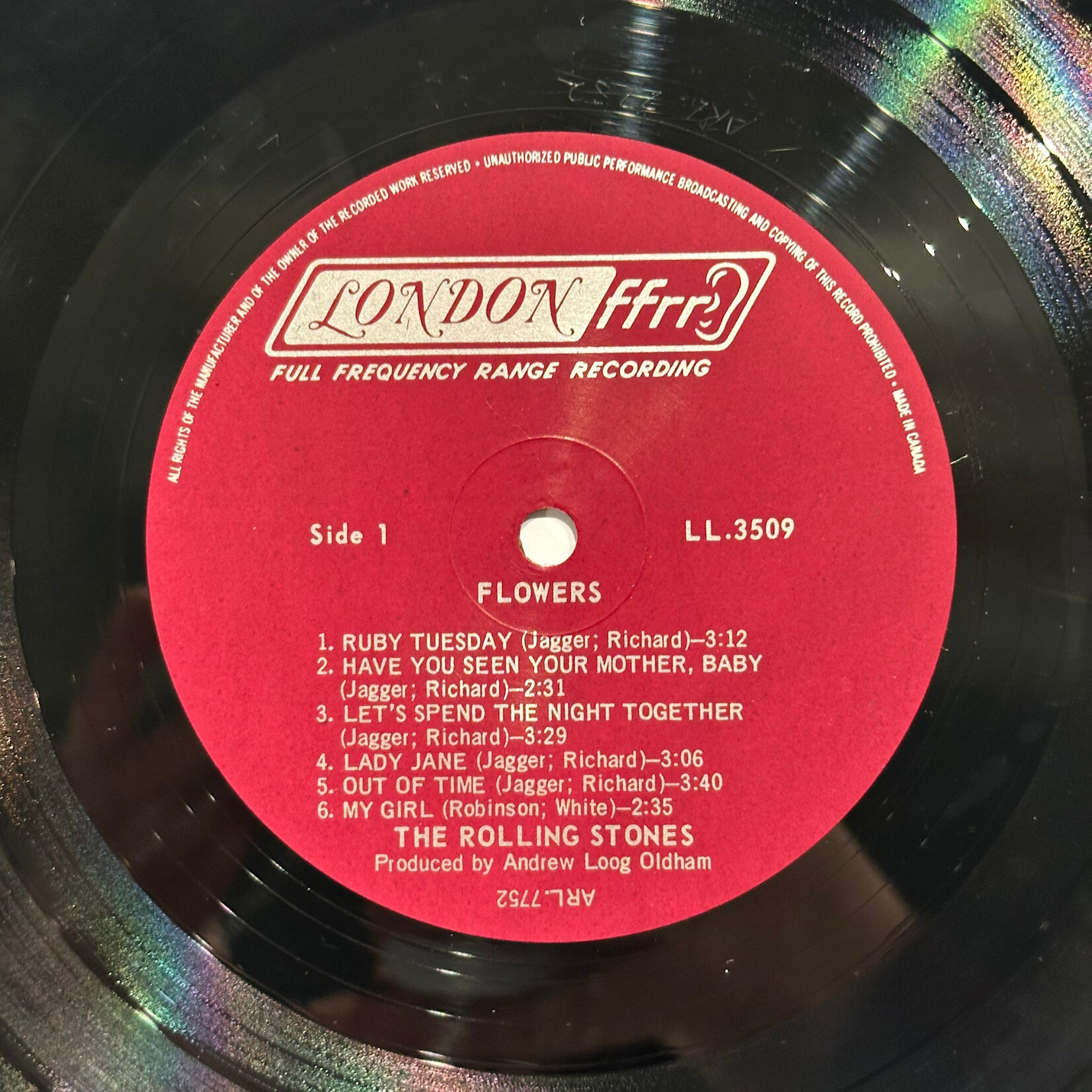 The Rolling Stones: Flowers (1967, Canada, Mono, In Shrink, NM) [LONDON]