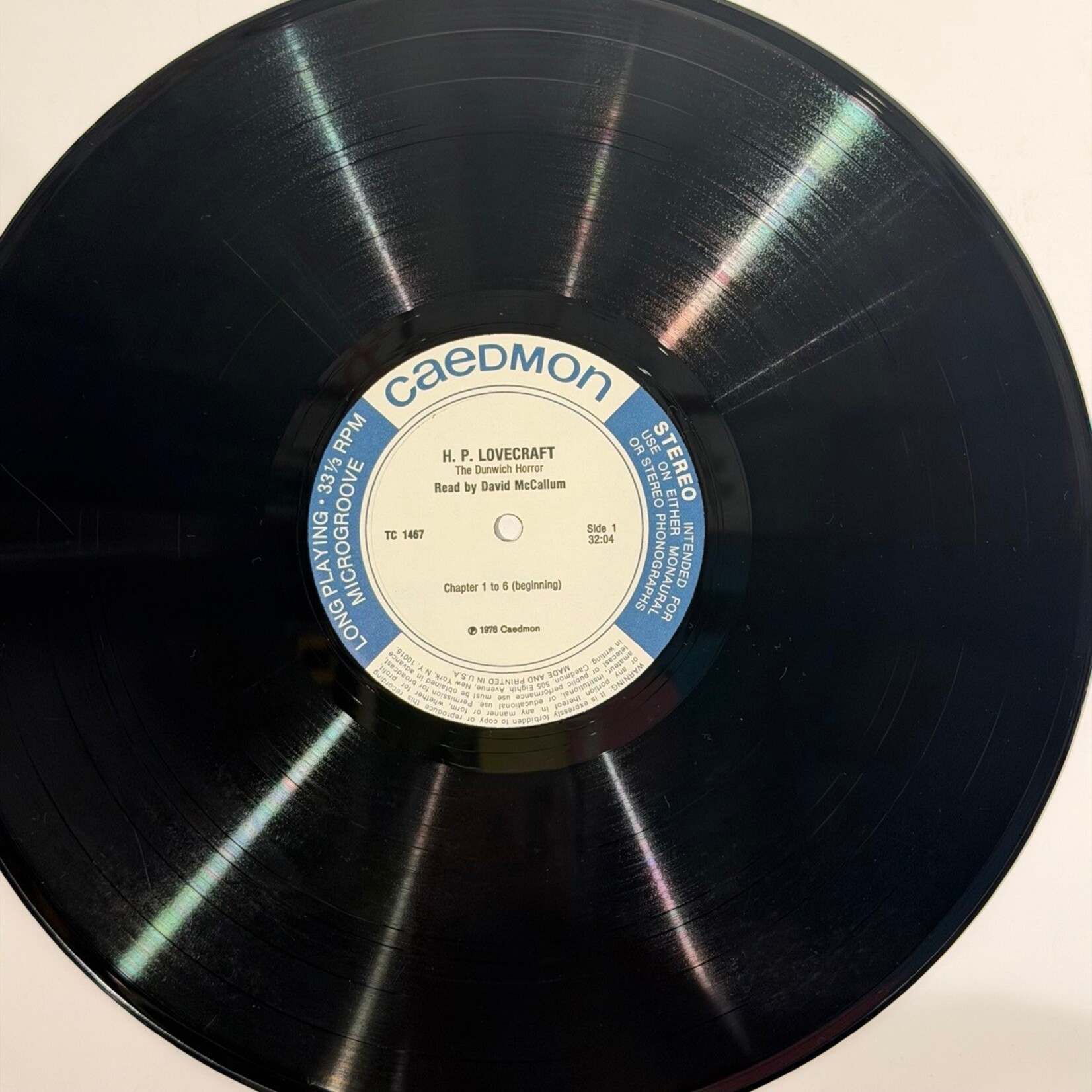 [Kollectible Vinyl] H.P. Lovecraft: The Dunwich Horror (Read by David McCallum) (1976, USA, VG+) [CAEDMON]