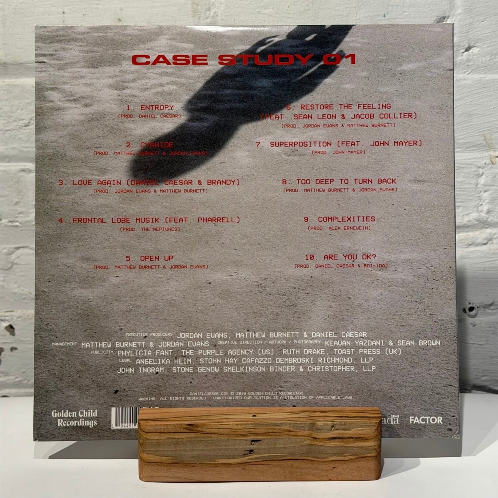 [Kollectible Vinyl] Daniel Caesar: Case Study 01 (2019, USA, Red Wax, Ex) [GOLDEN CHILD]