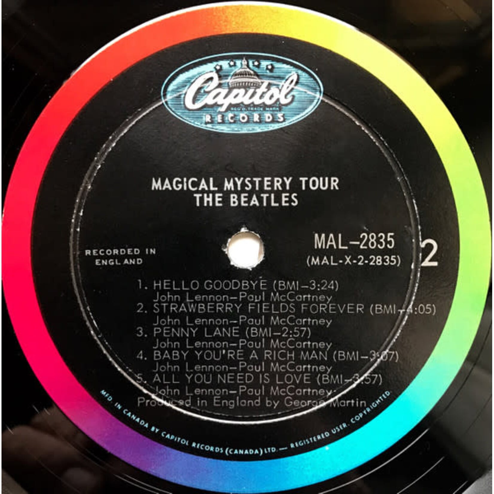 [Kollectible Vinyl] Beatles: Magical Mystery Tour (1967,Canada, w/ Insert, Inner, Mono,  Disc VG+)[CAPITOL]