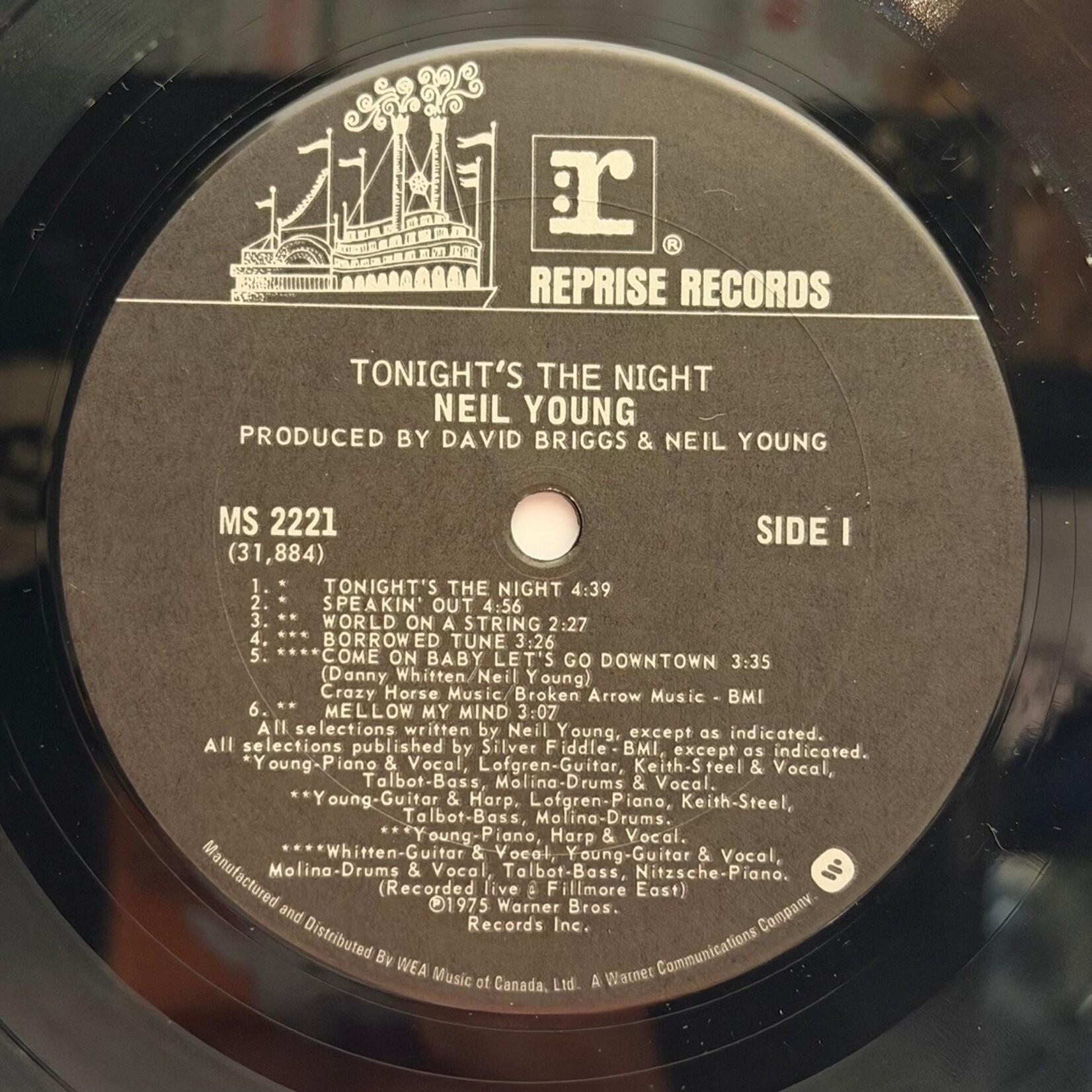 [Nick's Disk Pics] Young, Neil: Tonight's The Night (1975, CANADA, Textured Cover w/Insert + OIS) [REPRISE]