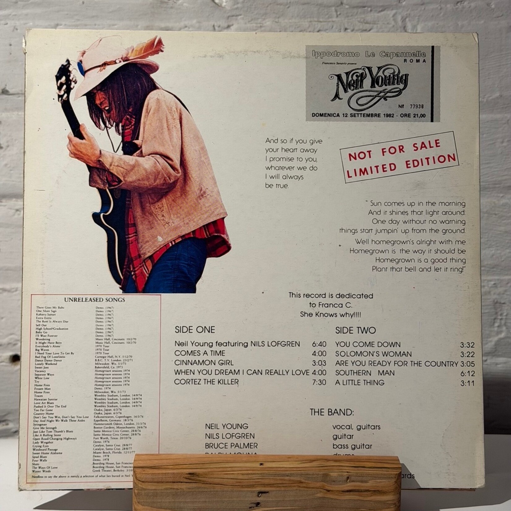 [Nick's Disk Pics] Young, Neil: Live at Capannelle (1982, Neil Live In Rome, VG+)