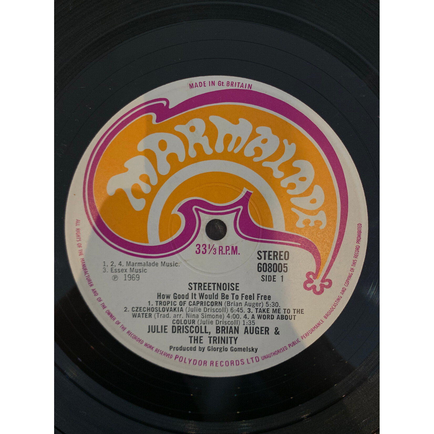 [Kollectible Vinyl] Driscoll, Julie, Brian Auger & The Trinity: Streetnoise (1969, USA, VG) [MARMALADE]