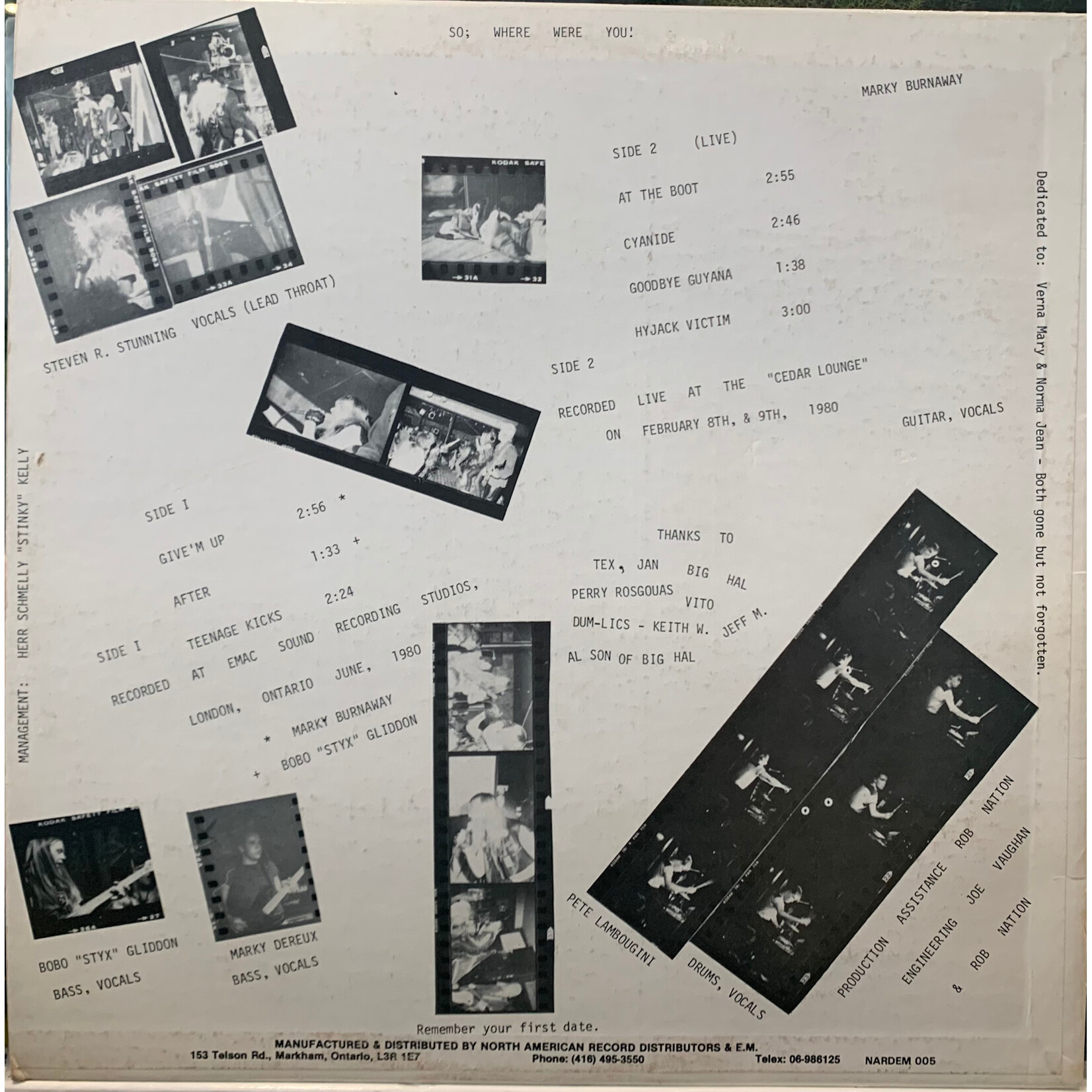 [Kollectible Vinyl] 63 Monroe: N.F.G (1980, Canada, 12" EP, VG+) [NARDEM]