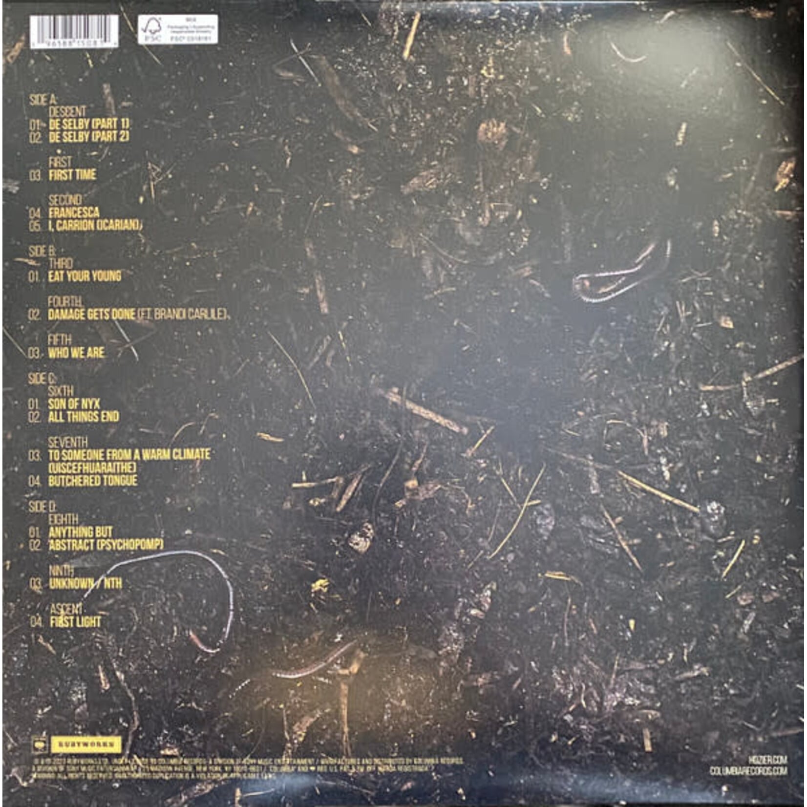[Kollectible Vinyl] Hozier: Unreal Unearth (2023, USA, Light Umber Vinyl, Sealed) [COLUMBIA]