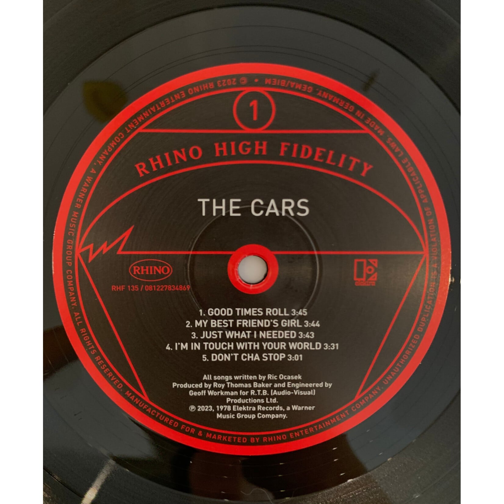 [Kollectible Vinyl] Cars: Self-Titled (2023, Worldwide, Ltd. Ed., Numbered, 180g, w/OBI, NM) [RHINO]