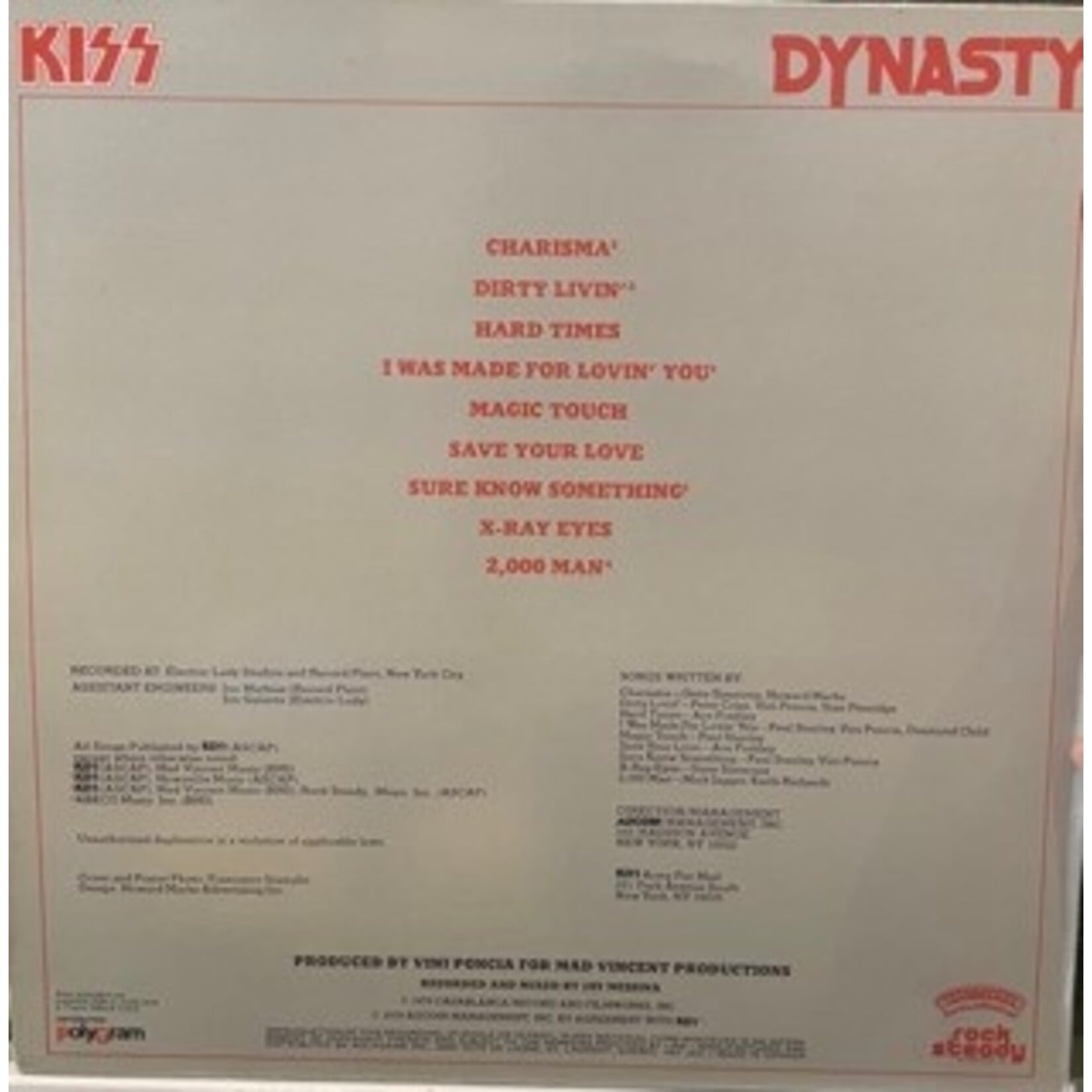 [Kollectible Vinyl] Kiss: Dynasty (1975, Canada, w/Poster + Inner, VG+) [CASABLANCA]