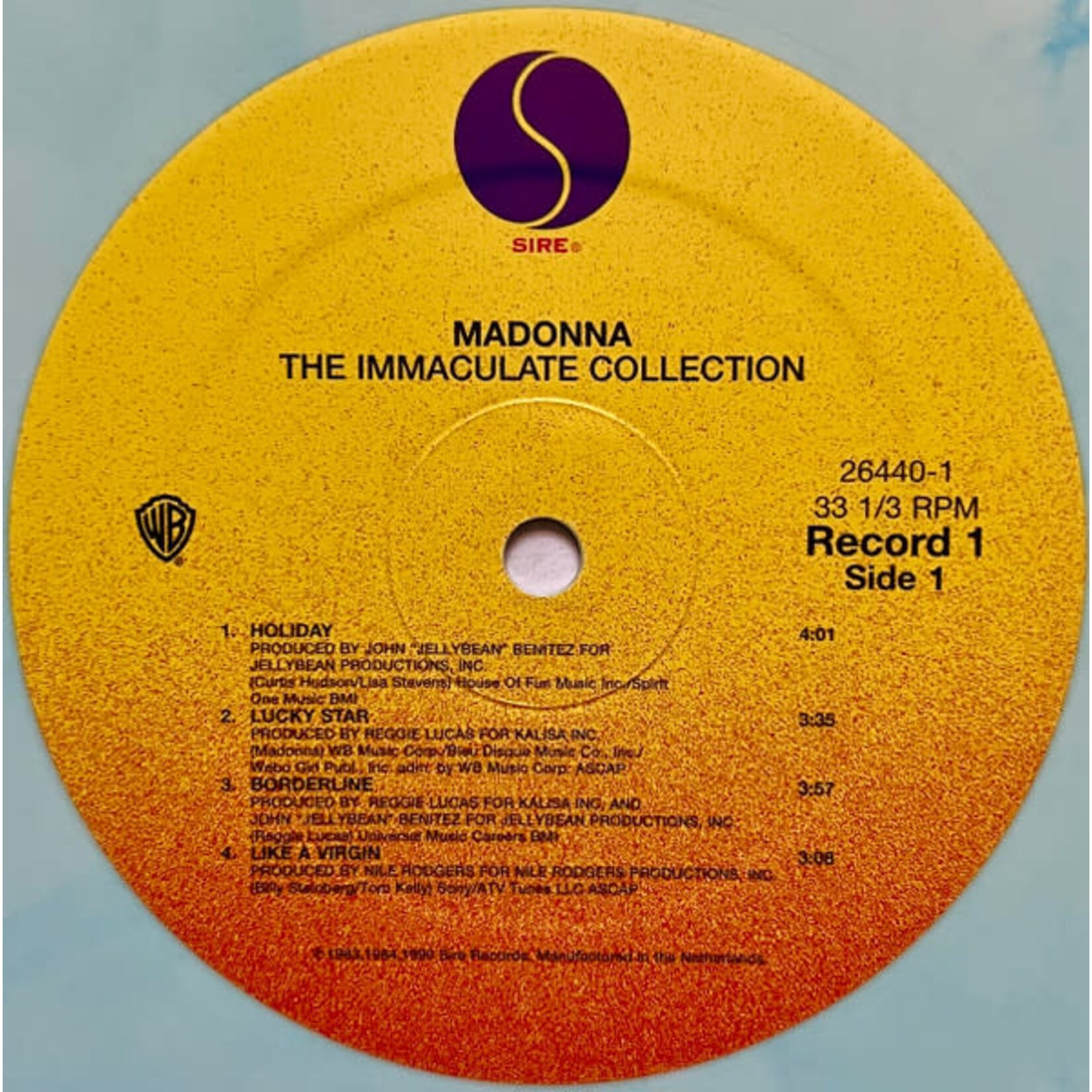 [Kollectible Vinyl] Madonna: The Immaculate Collection (2017, USA, Blue / Gold Wax, Ex) [SIRE / WARNER BROS]