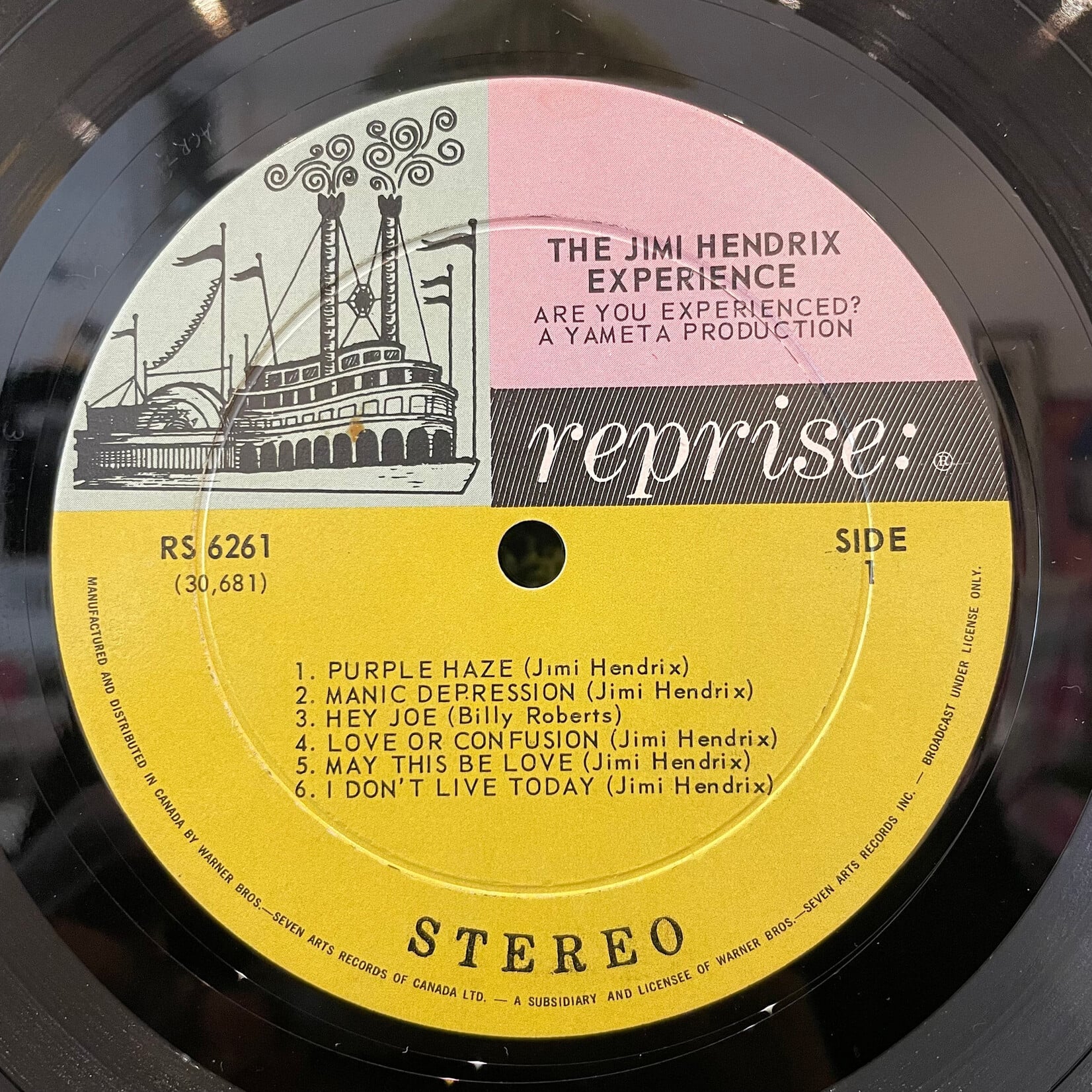 [Kollectible Vinyl] Jimi Hendrix Experience: Are You Experienced? (1967, Canada, Tricolour, VG) [REPRISE]