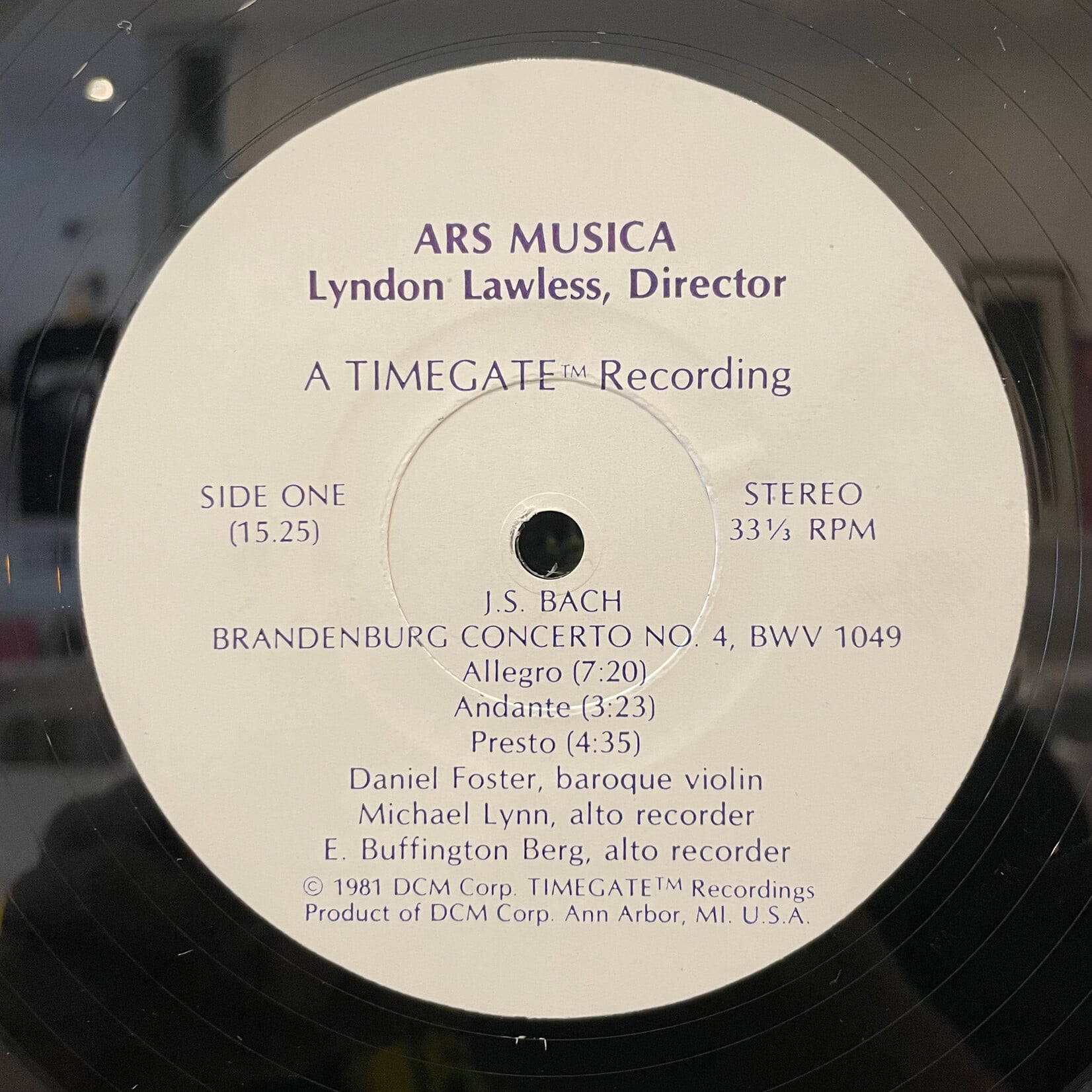 [Kollectible Vinyl] Ars Musica: The Fourth And Fifth Brandenburgs (1981, USA, Disc Ex) [TIMEGATE]