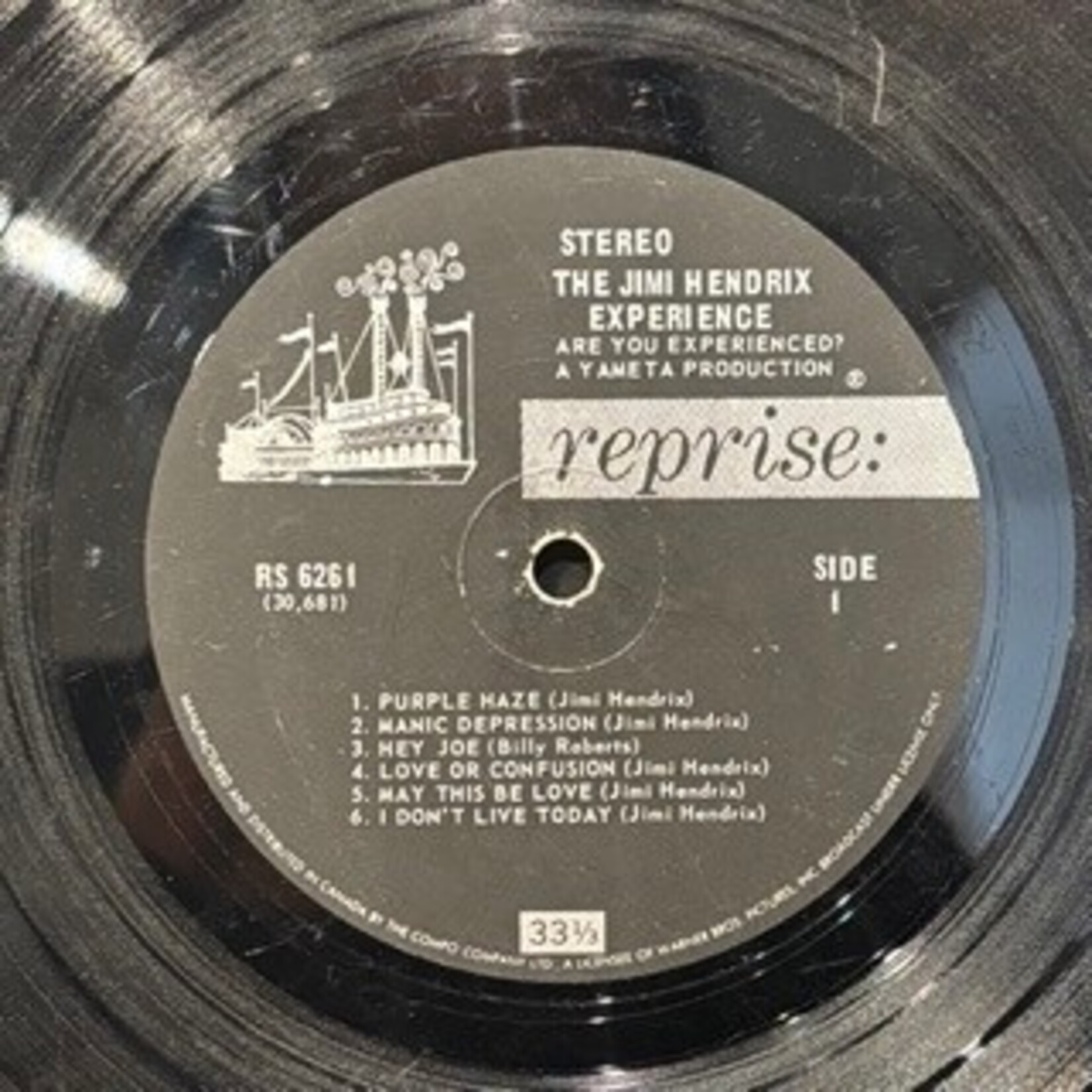 [Kollectible Vinyl] The Jimi Hendrix Experience: Are You Experienced (1967, Canada, Black Reprise, G+) [REPRISE]