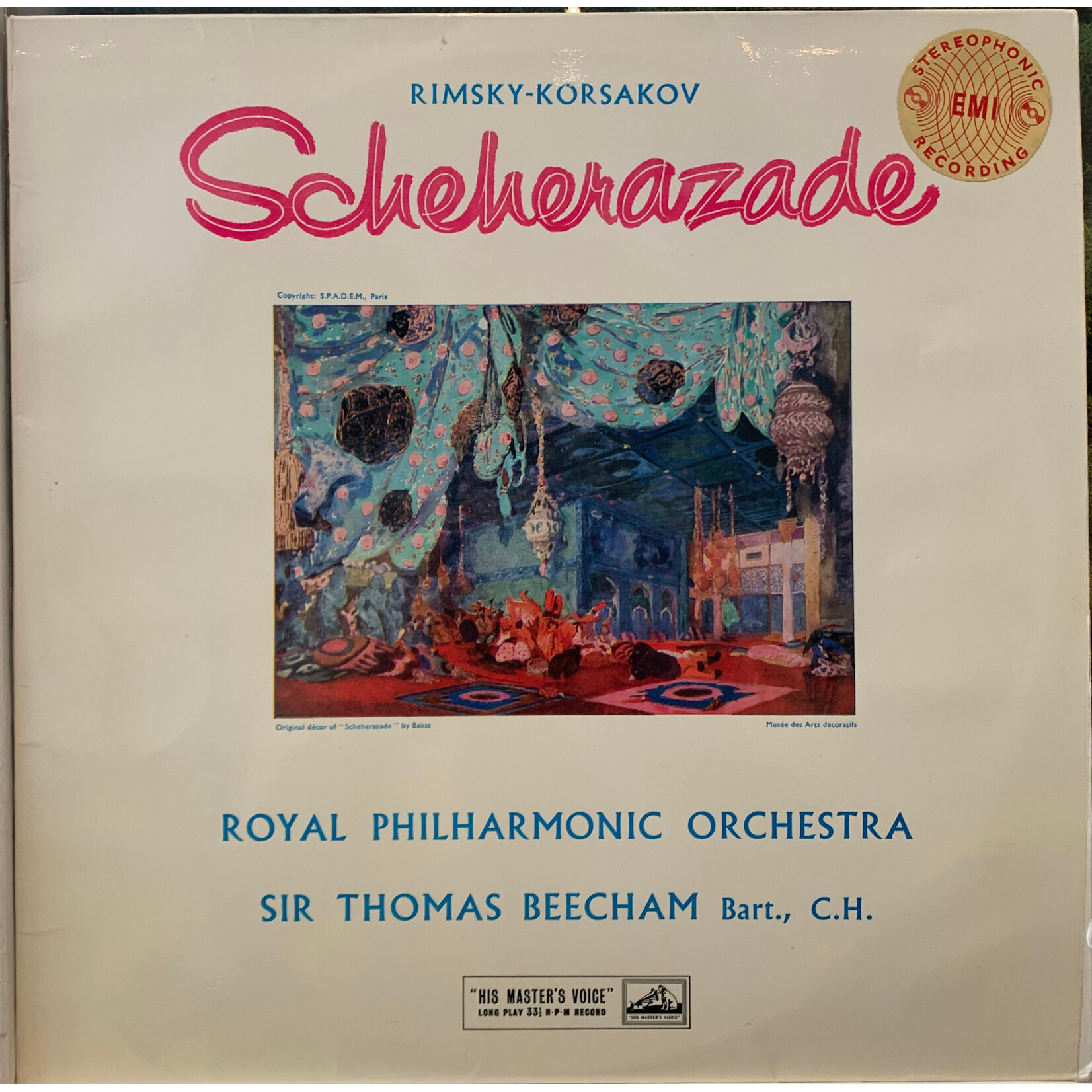 [Kollectible Vinyl] Rimsky-Korsakov, Royal Philharmonic Orchestra, Sir Thomas Beecham Bart., C.H.: Scheherazade (1963, UK, Classical, Stereo, KT Tax Stamp w/ OG Inner, Slight Click On Intro Track 1, EX) [HIS MASTERS]