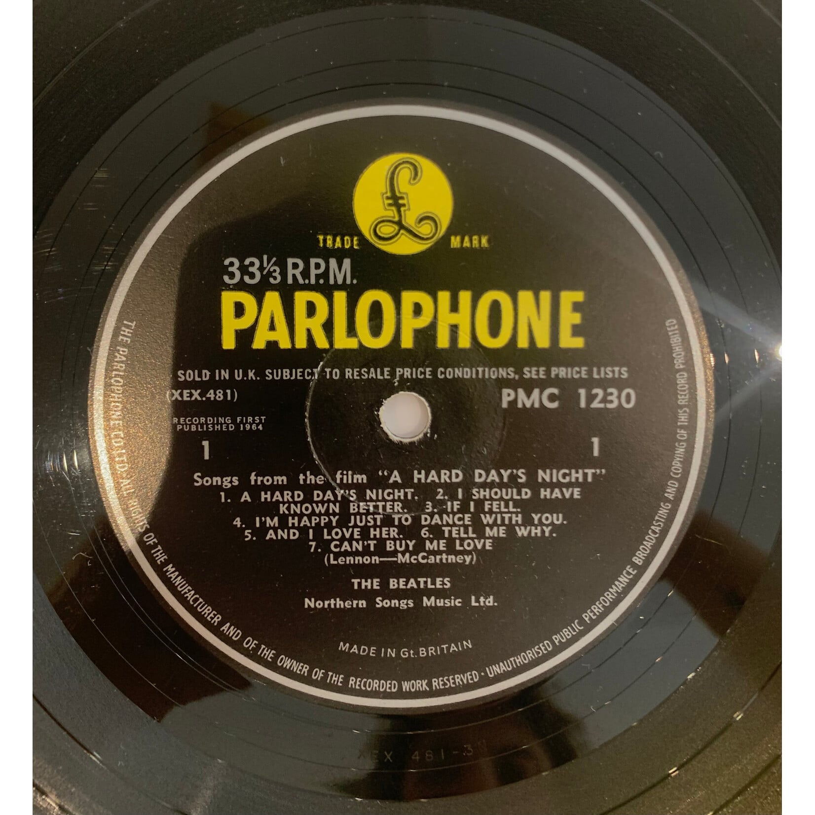 [Kollectible Vinyl] The Beatles: A Hard Day's Night (1964, UK, Mono, Ernest J. Day Sleeve, G+) [PARLOPHONE]