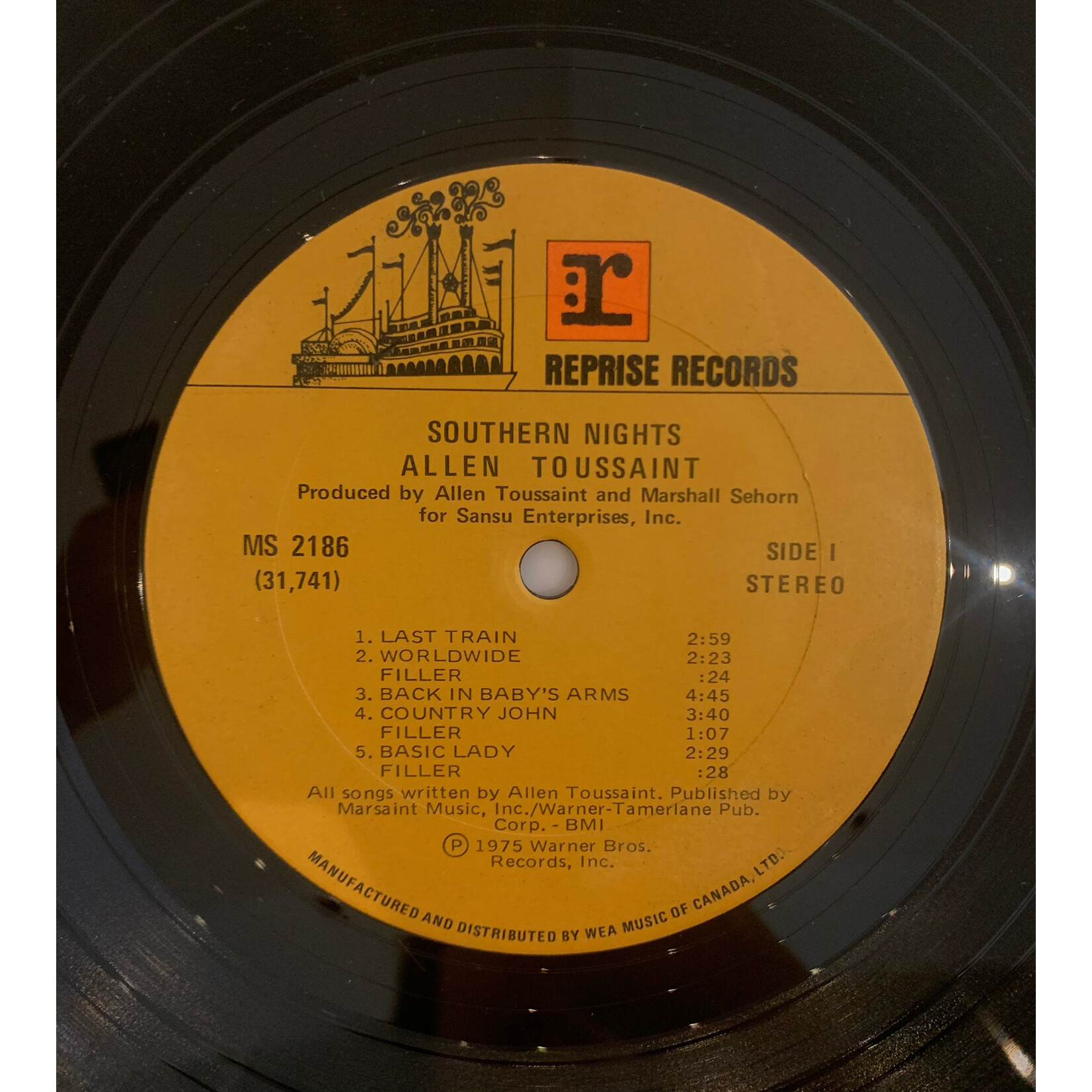 [Kollectible Vinyl] Toussaint, Allen: Southern Nights (1975, Canada, VG) [REPRISE]