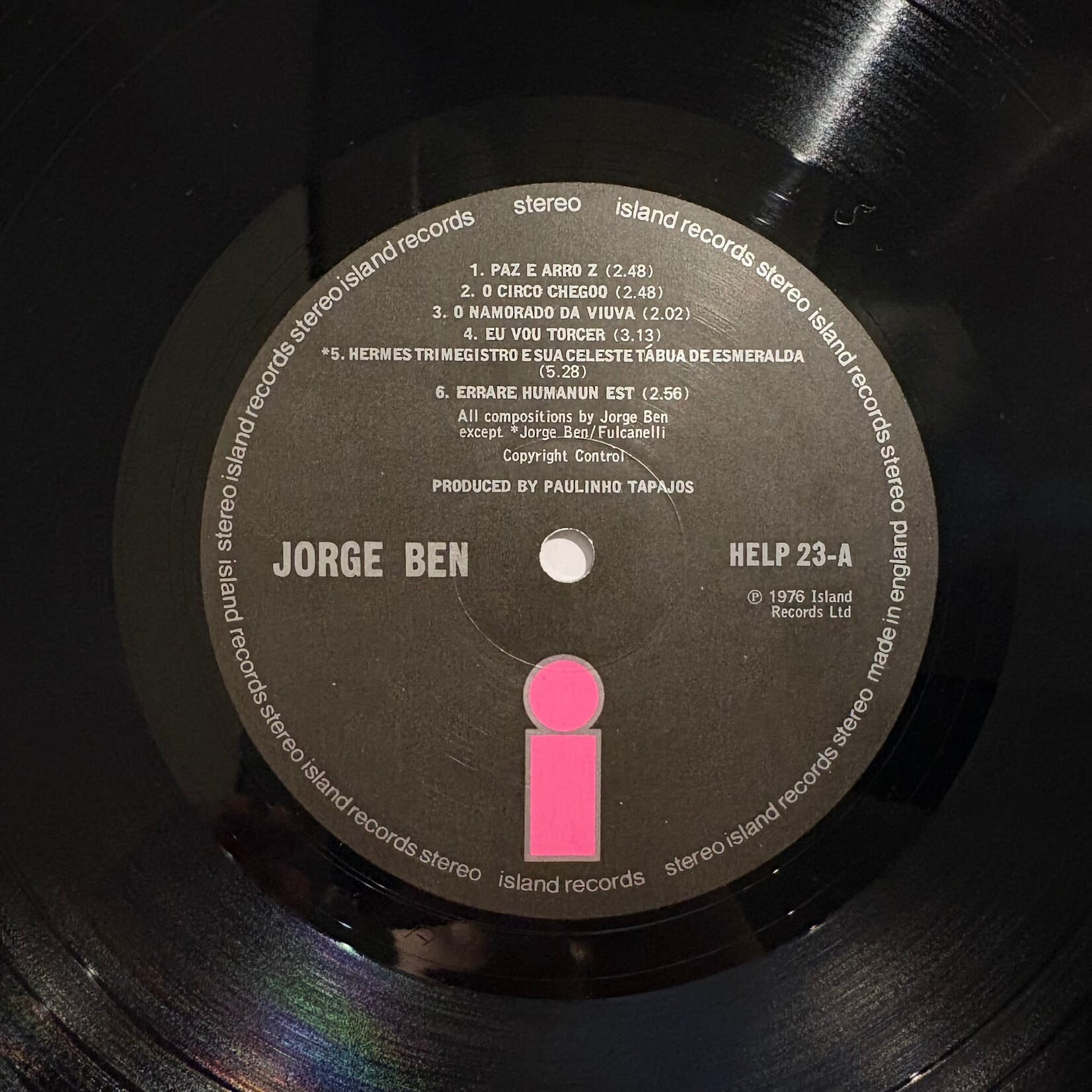 [Nick's Disk Pics] Ben, Jorge: Samba Nova (1976, UK, VG+) [ISLAND]