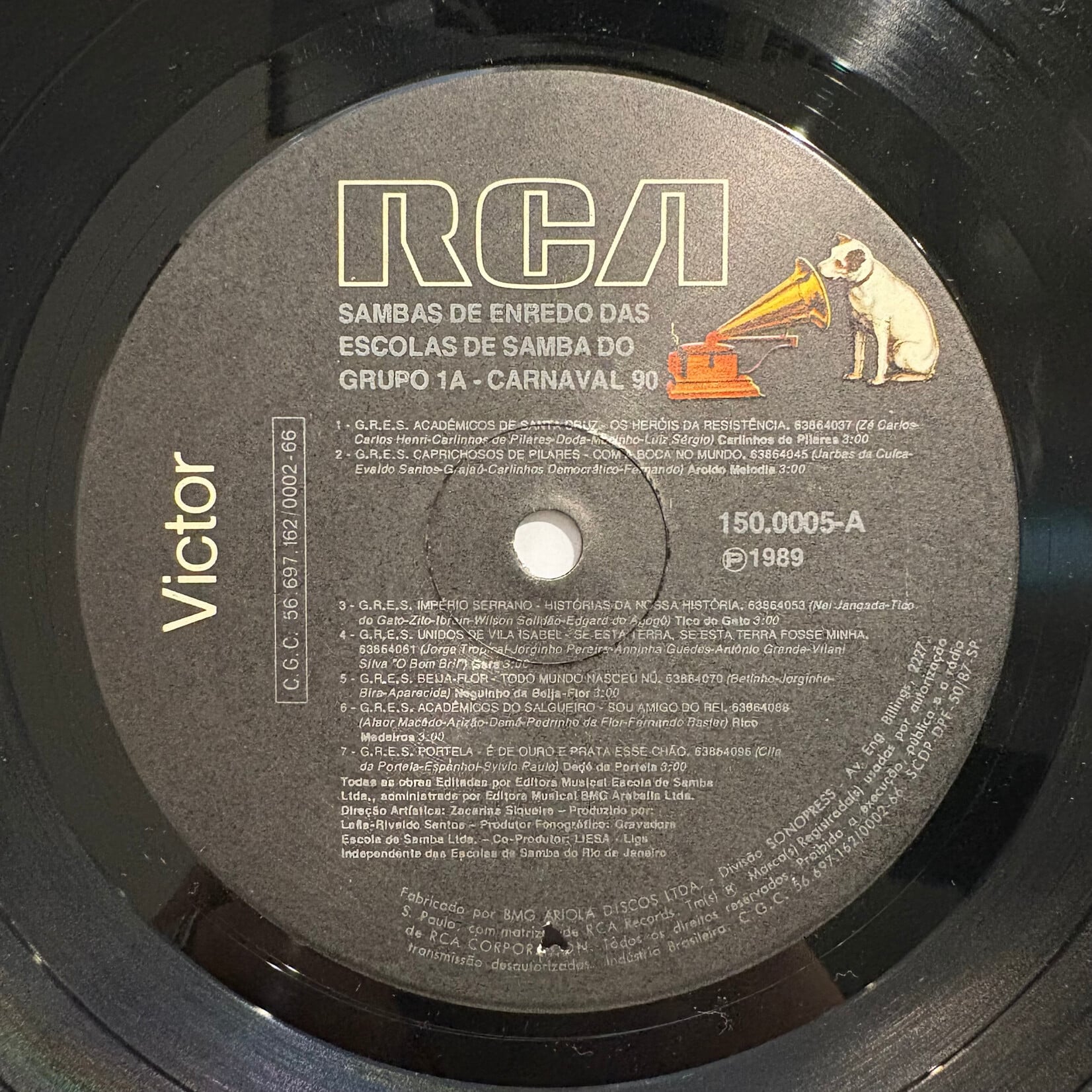 [Nick's Disk Pics] Various Artists: Sambas De Enredo Das Escolas De Samba Do Grupo 1A - Carnaval 90 (1989, Canada, VG+) [RCA]