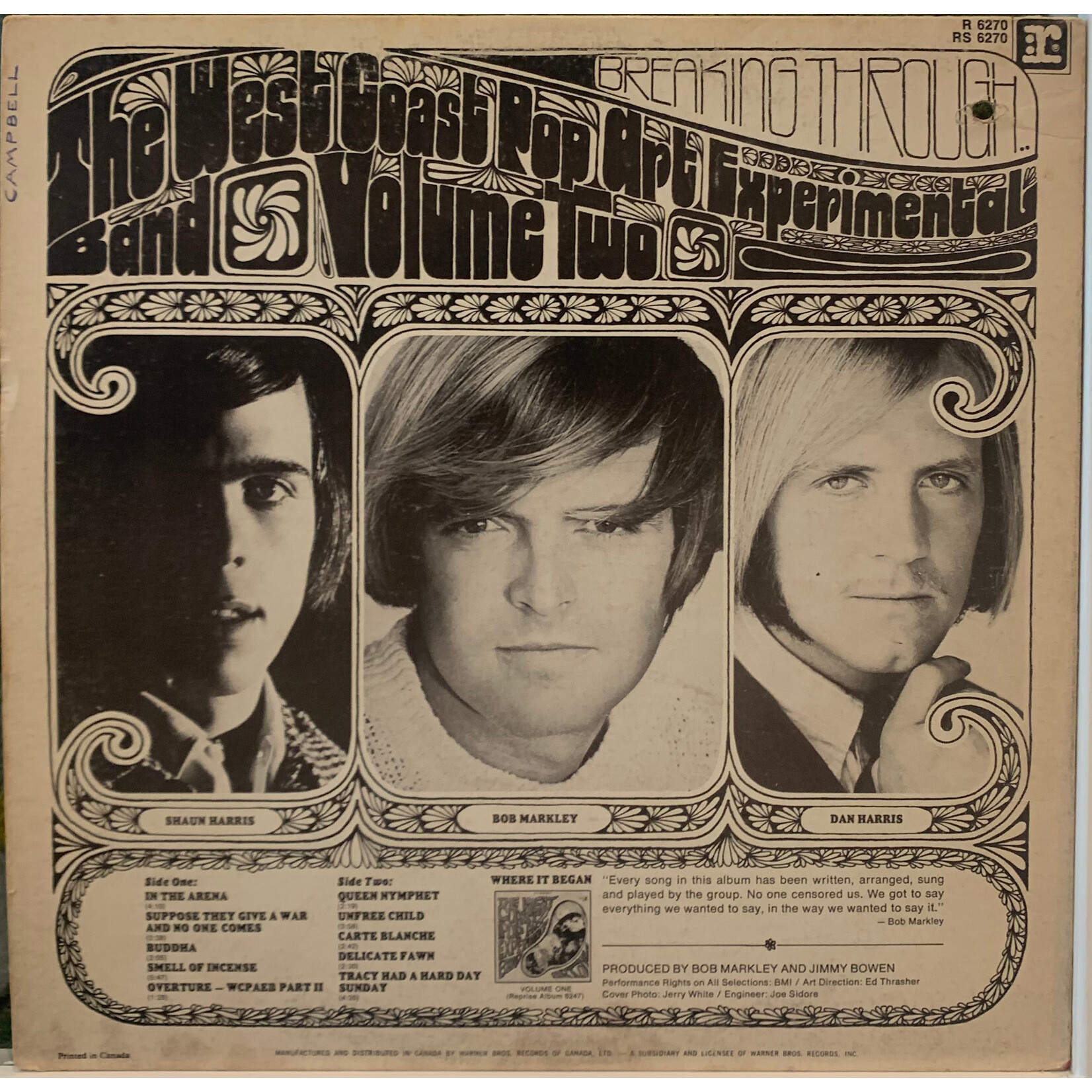 [Kollectible Vinyl] West Coast Pop Art Experimental Band: Vol. 2 (1967, Canada, Late Mono, VG) [REPRISE]