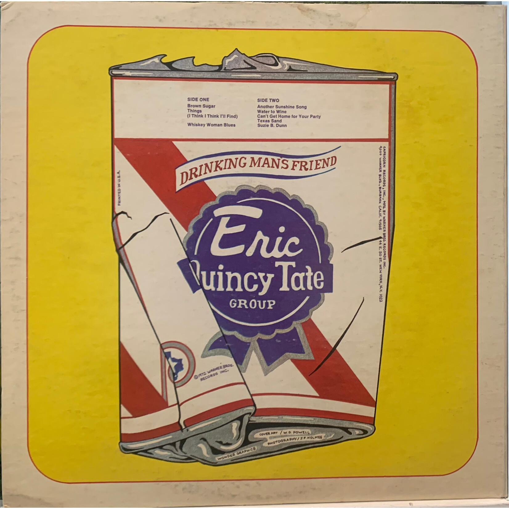 [Kollectible Vinyl] Quincy Tate, Eric: Drinking man's Friend (1972, USA, White Promo, VG+) [CAPRICORN]