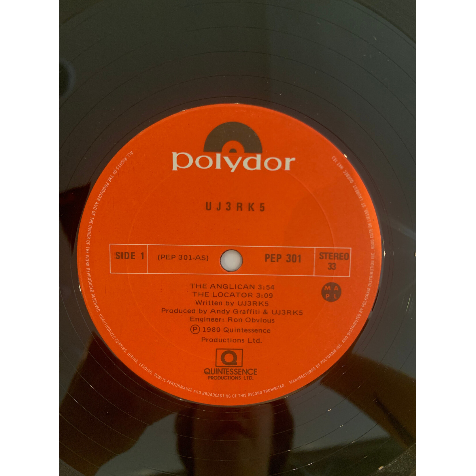 [Kollectible Vinyl] UJ3RK5: UJ3RK5 (1980, Canada, Ex) [POLYDOR]