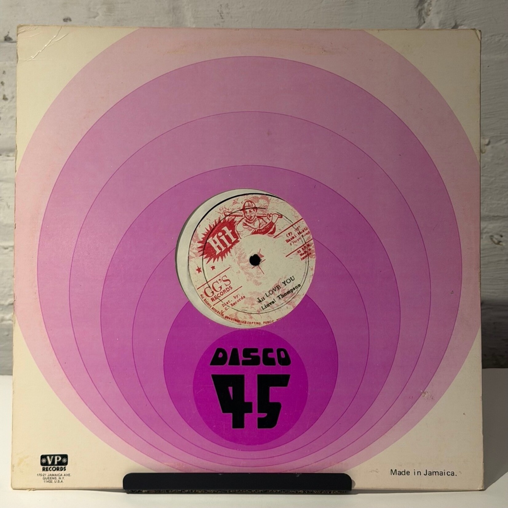 [Kollectible Vinyl] Thompson, Linval: Mad Dog Disco Mix (1977, JAMAICA, 12" 45 RPM, VG+) [GG's]
