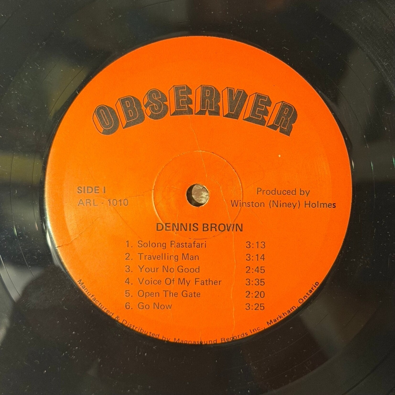[Kollectible Vinyl] Brown, Dennis: Deep Down (1976, CANADA, Disc VG+) [OBSERVER]