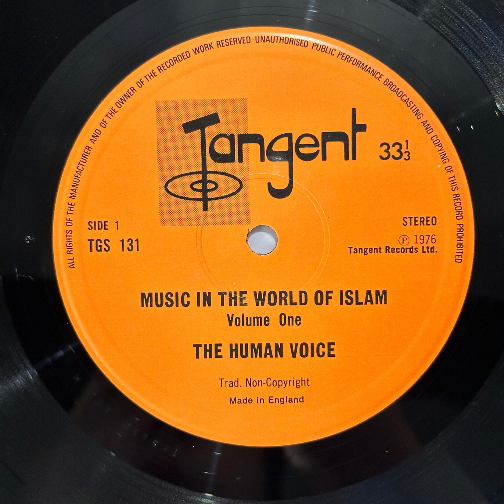 [Nick's Disk Pics] Various: Music in The World of Islam Vol: 1; The Human Voice (1976, UK, Ethnic Records Across Mena, VG+) [TANGENT]