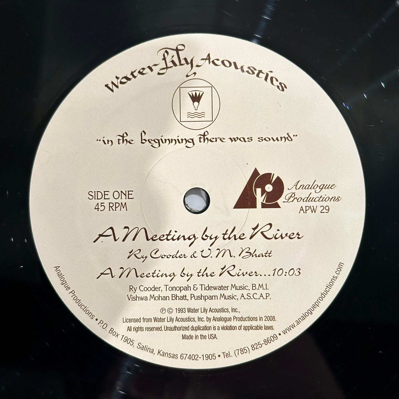 [Nick's Disk Pics] Cooder, Ry and V. M. Bhatt: A Meeting By The River (2008, USA, Audiophile, 2 x 45RPM, EX) [WATERLILY ACOUSTICS]