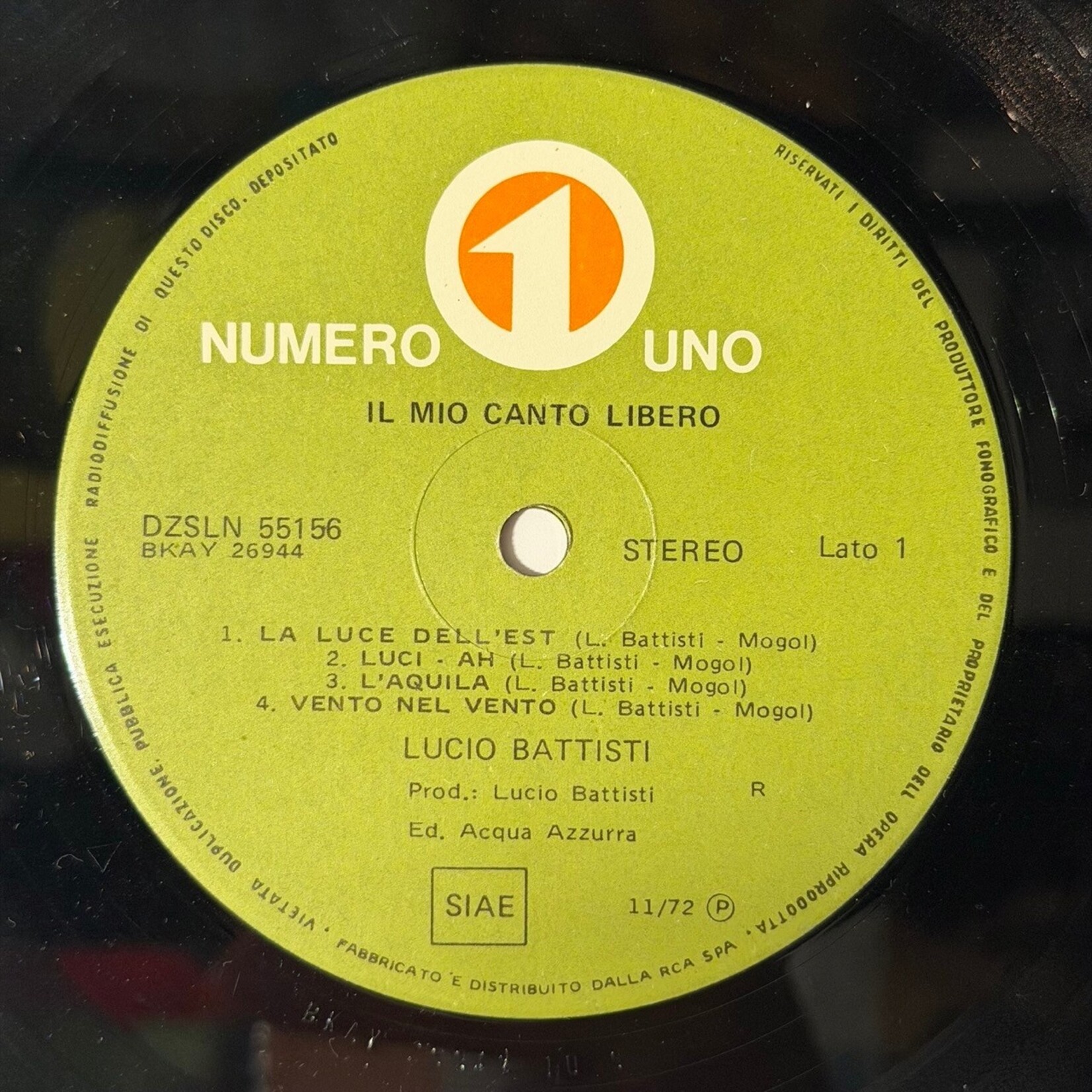 [Nick's Disk Pics] Battisti, Lucio: Il Mio Canto Libero (VG+)