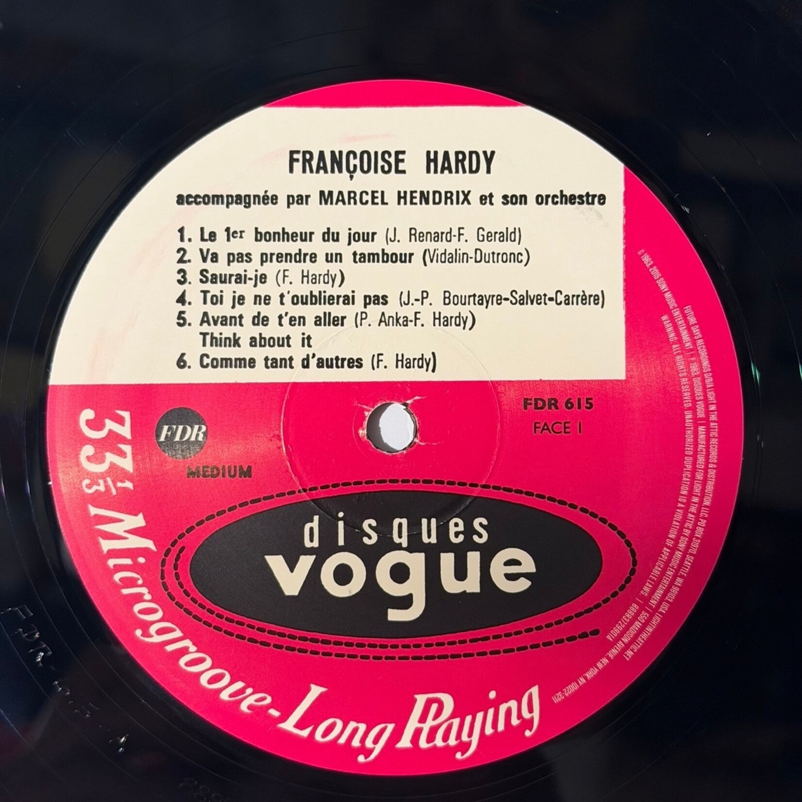 [Nick's Disk Pics] Hardy, Francoise: Self - titled (2016, USA, Ex) [DISQUES VOGUE]