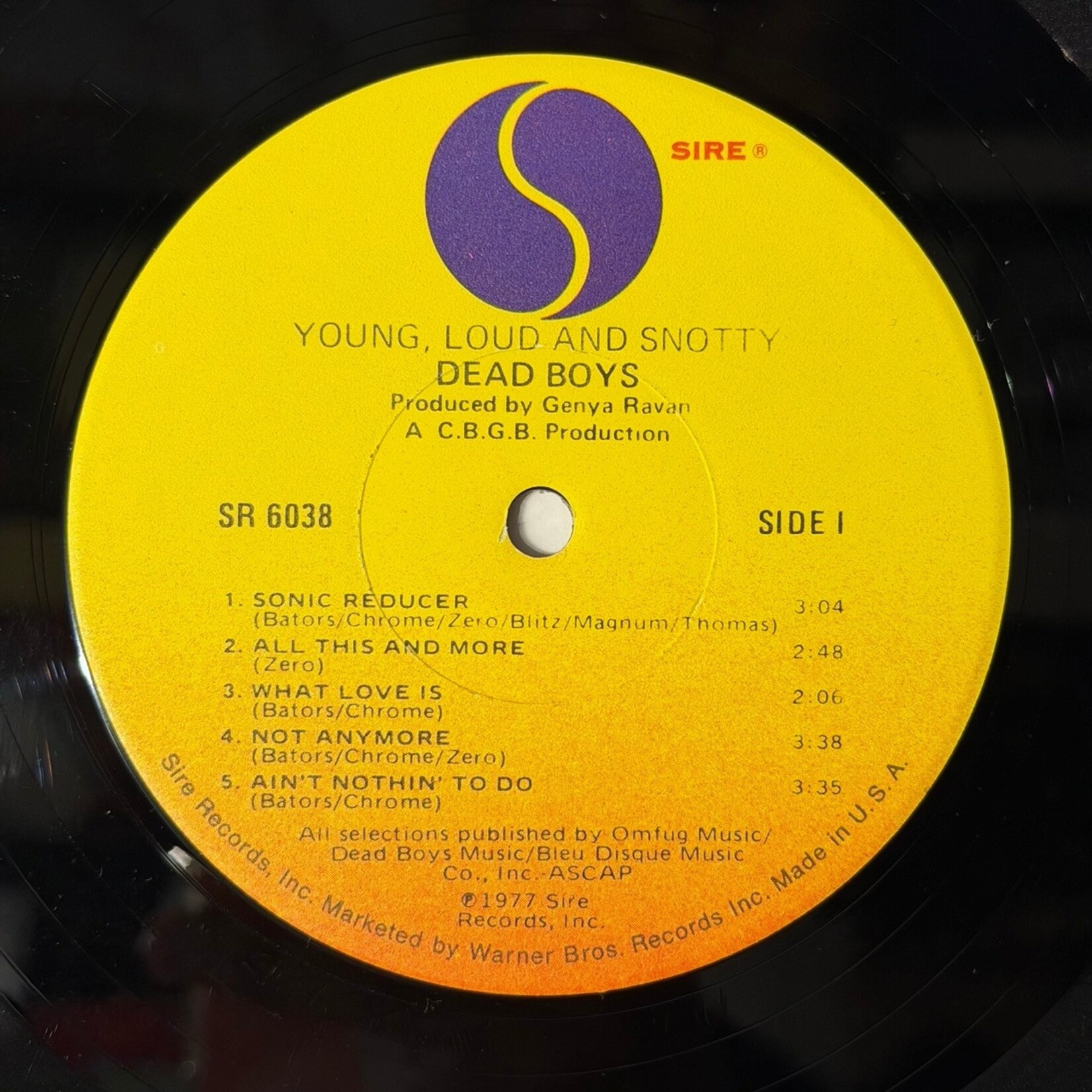 [Kollectible Vinyl] Dead Boys: Young Loud And Snotty (1977, USA, VG+) [SIRE]