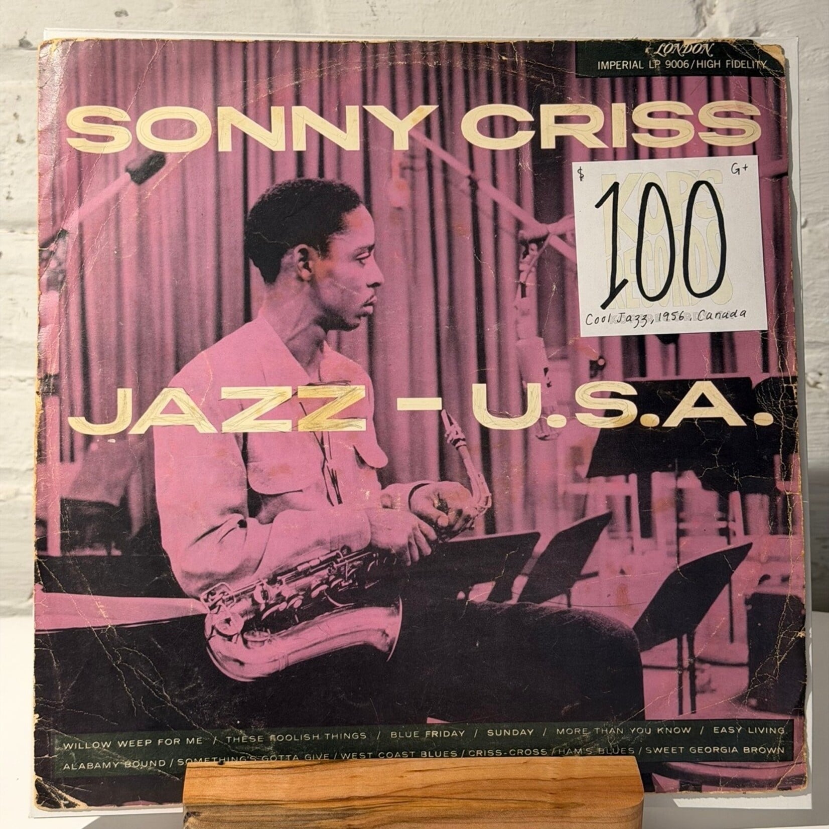 [Kollectible Vinyl] Criss, Sonny: Jazz In The U.S.A. (1956, CANADA, Cool Jazz, G+) [LONDON]